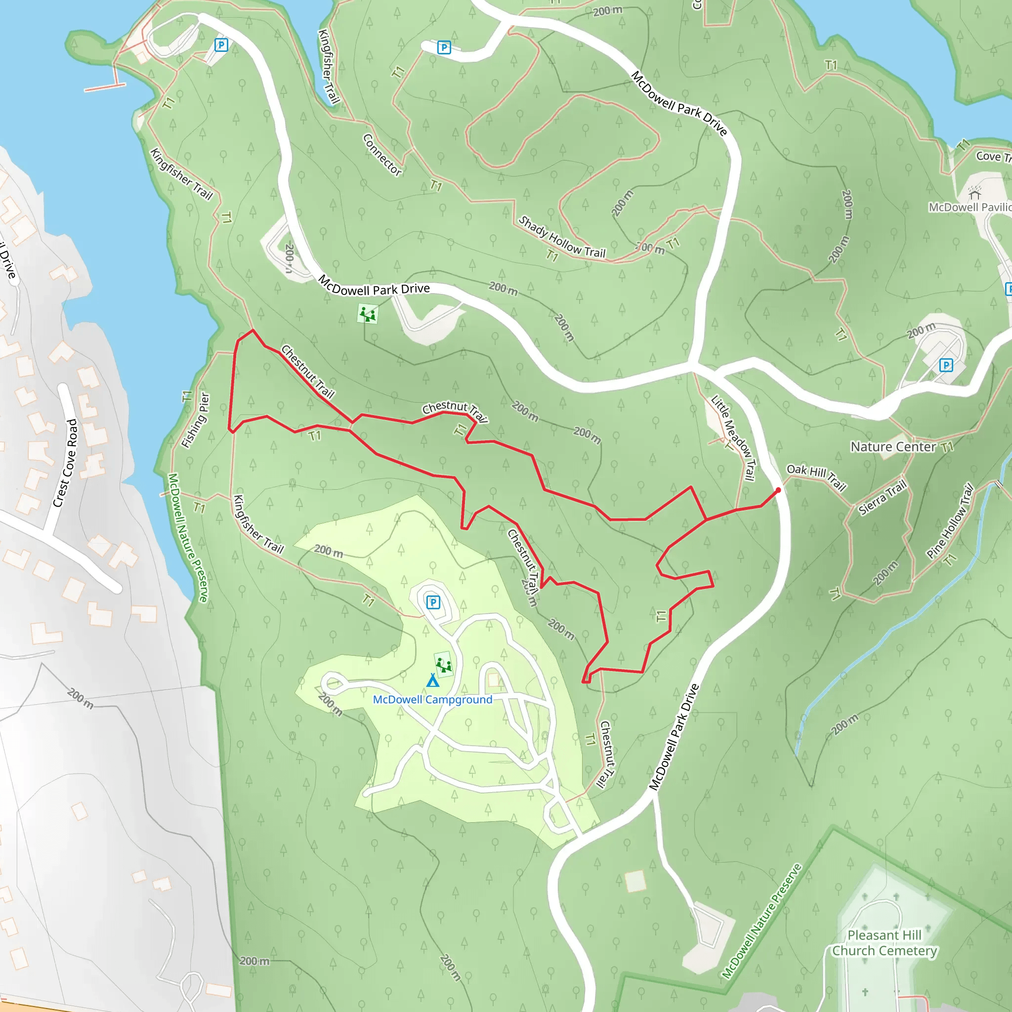 Chestnut Loop Trail mobile static map