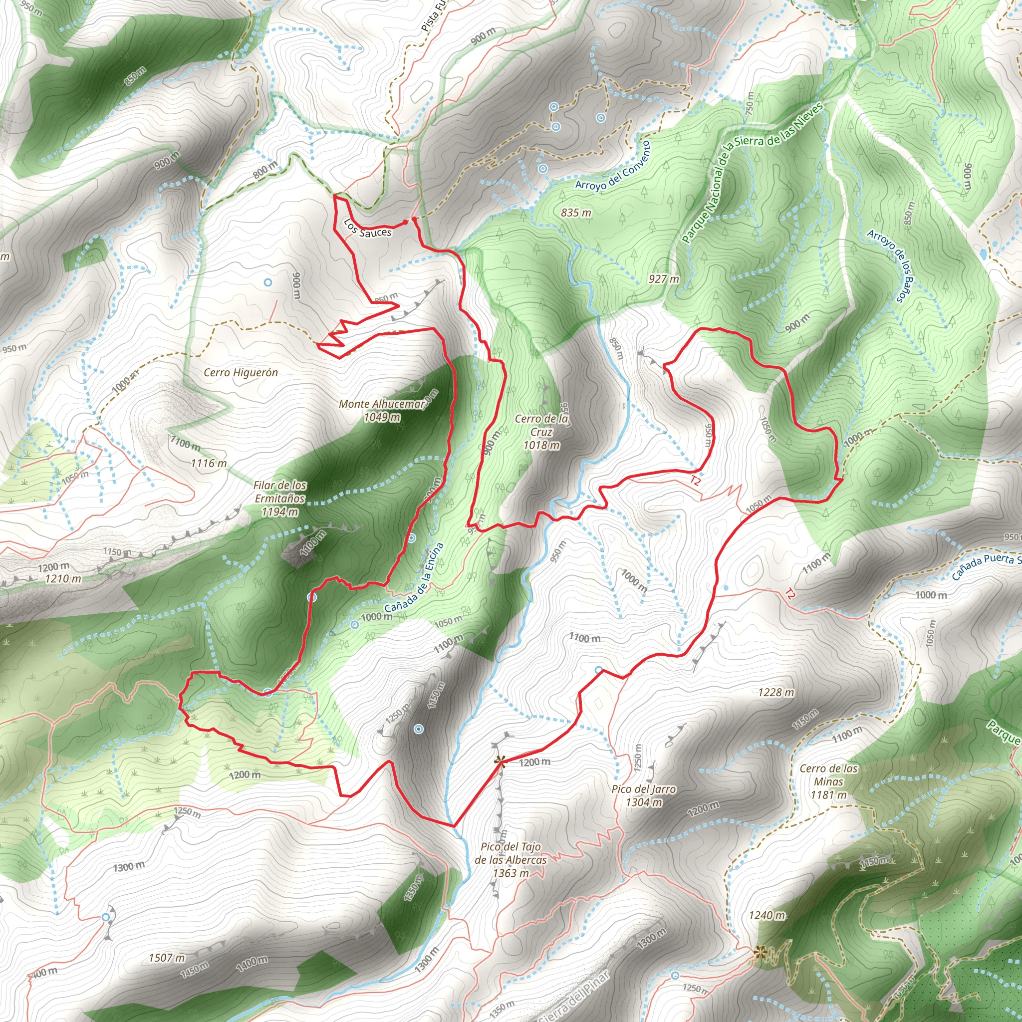 Cueva del Agua Loop from Yunquera mobile static map