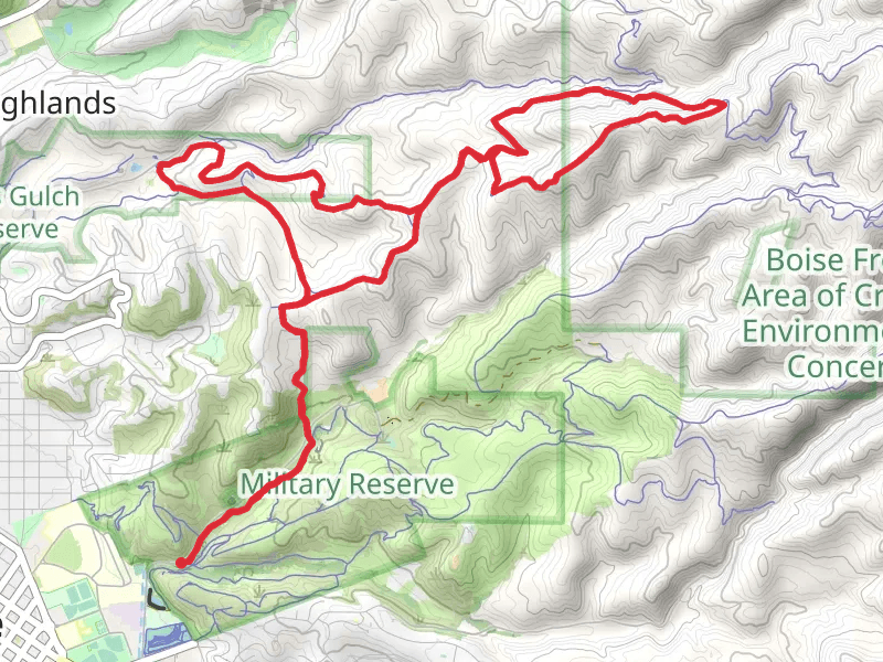 Red Cliffs and Crestline Loop via Mountain Cove