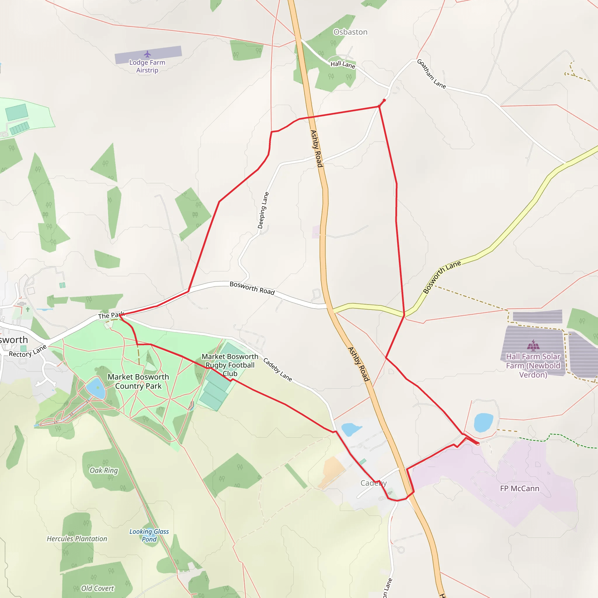 Market Bosworth Loop mobile static map