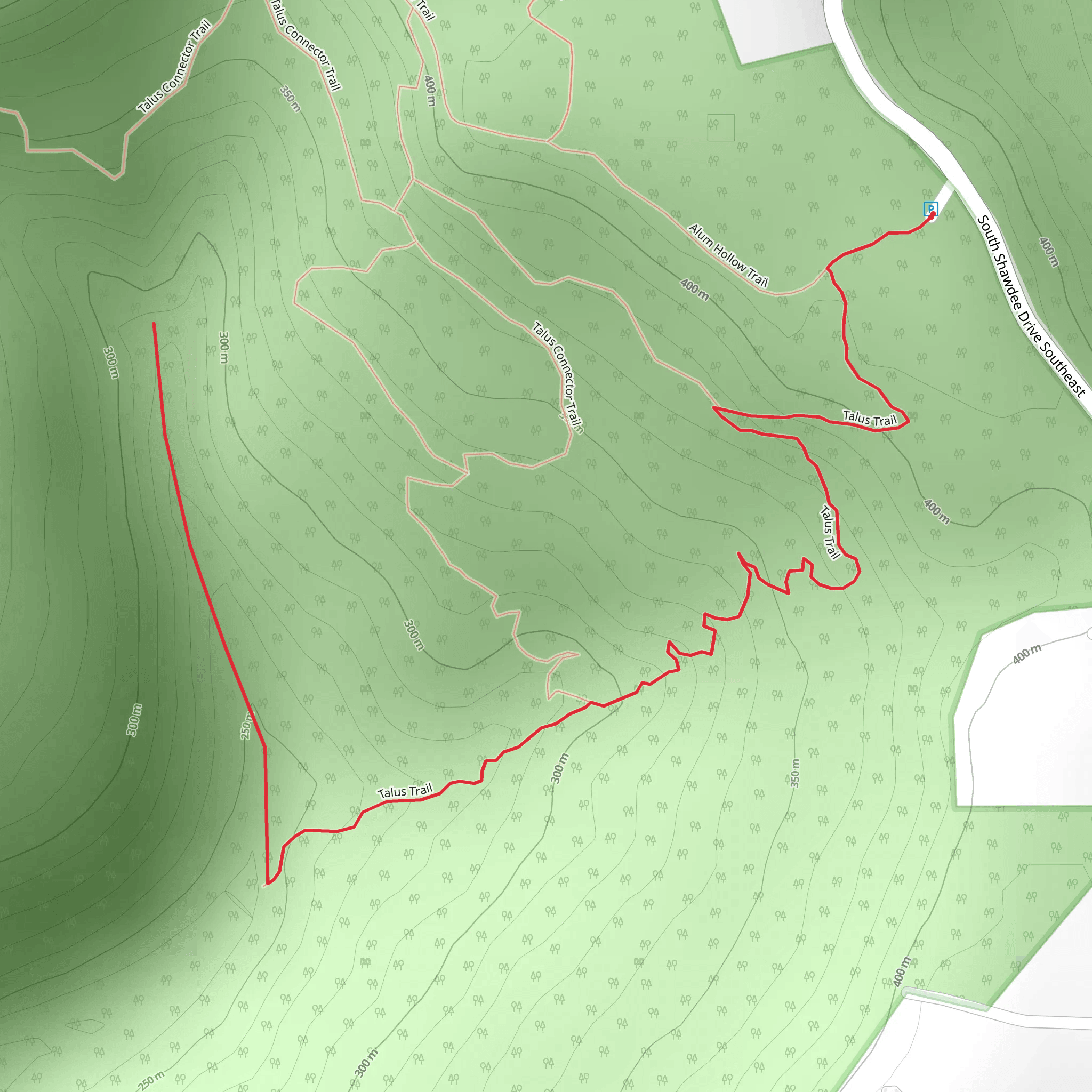 Talus Trail Out and Back mobile static map