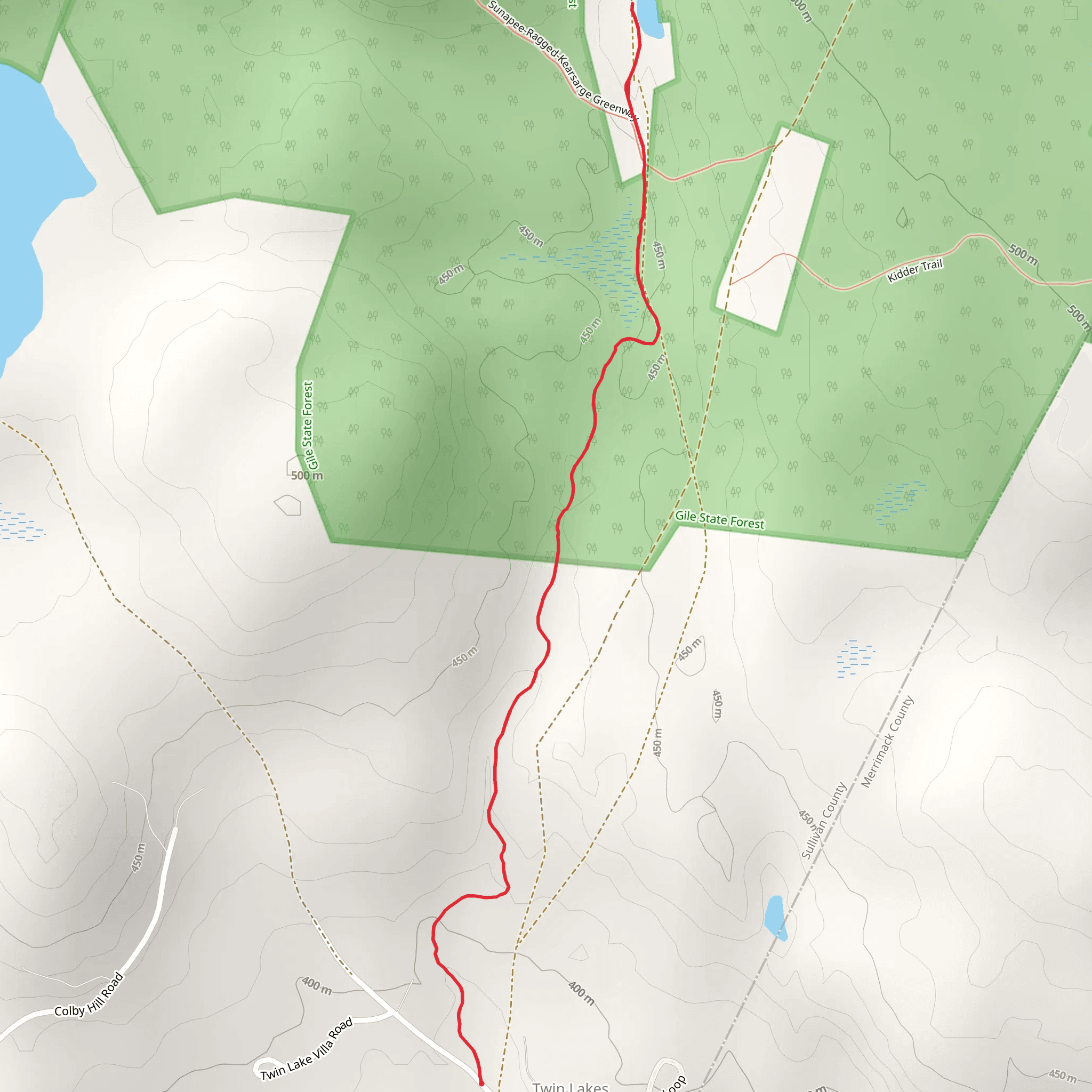 Twin Lake Village Road mobile static map