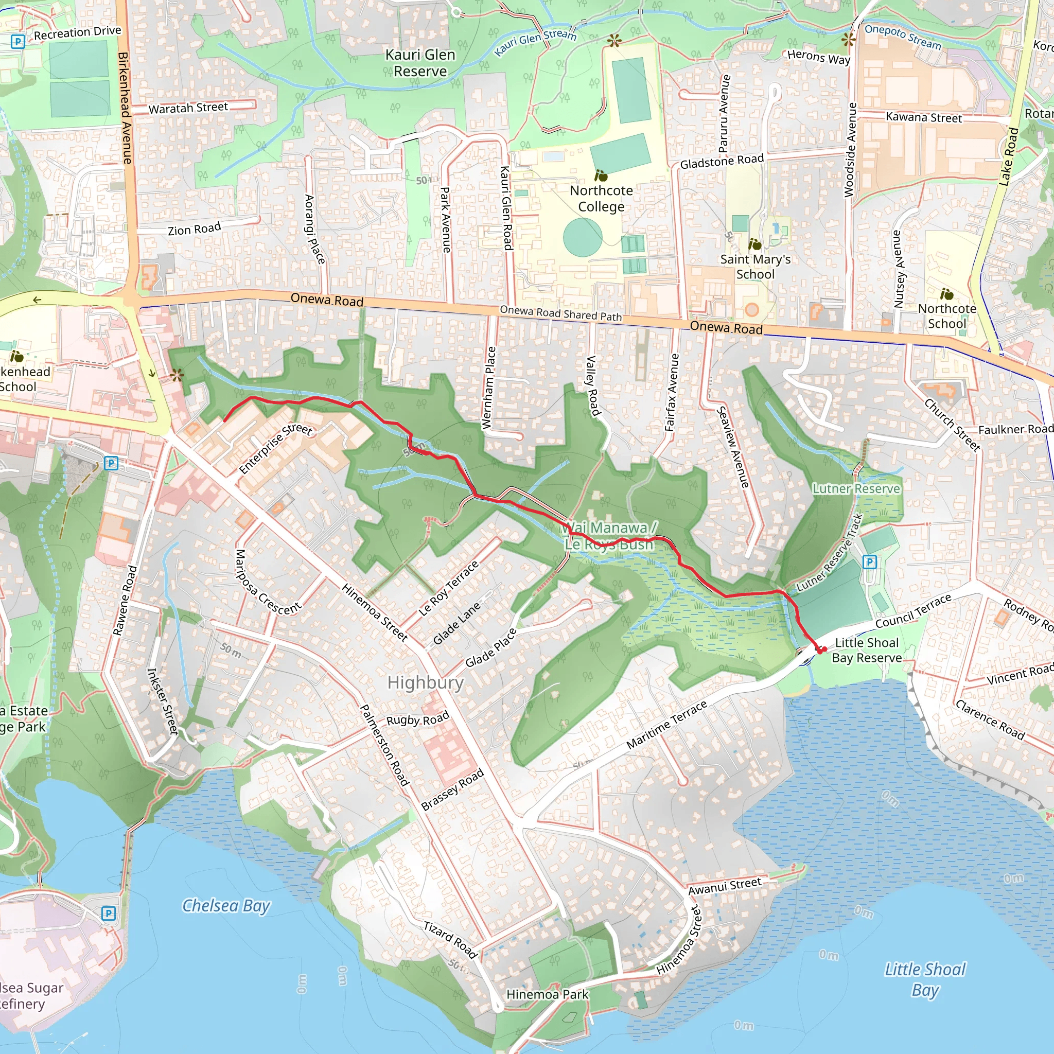 Le Roys Bush Reserve Walk mobile static map