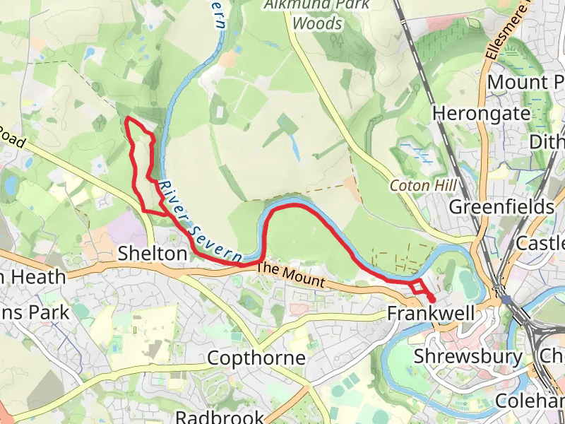 Shelton Rough and Spring Coppice via Shropshire Way