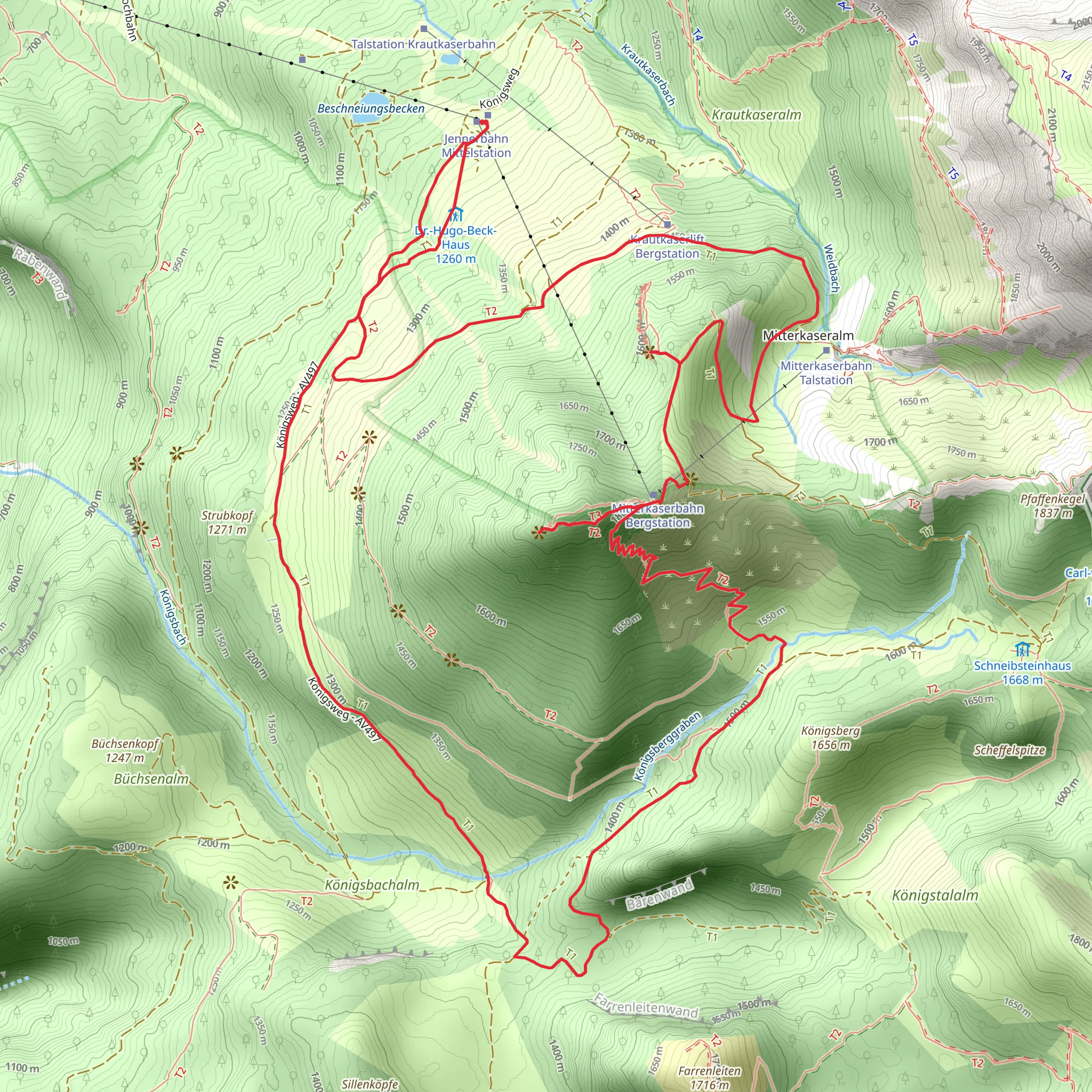 Jenner, Aussicht am Vogelstein and Wasserfallalm Loop mobile static map