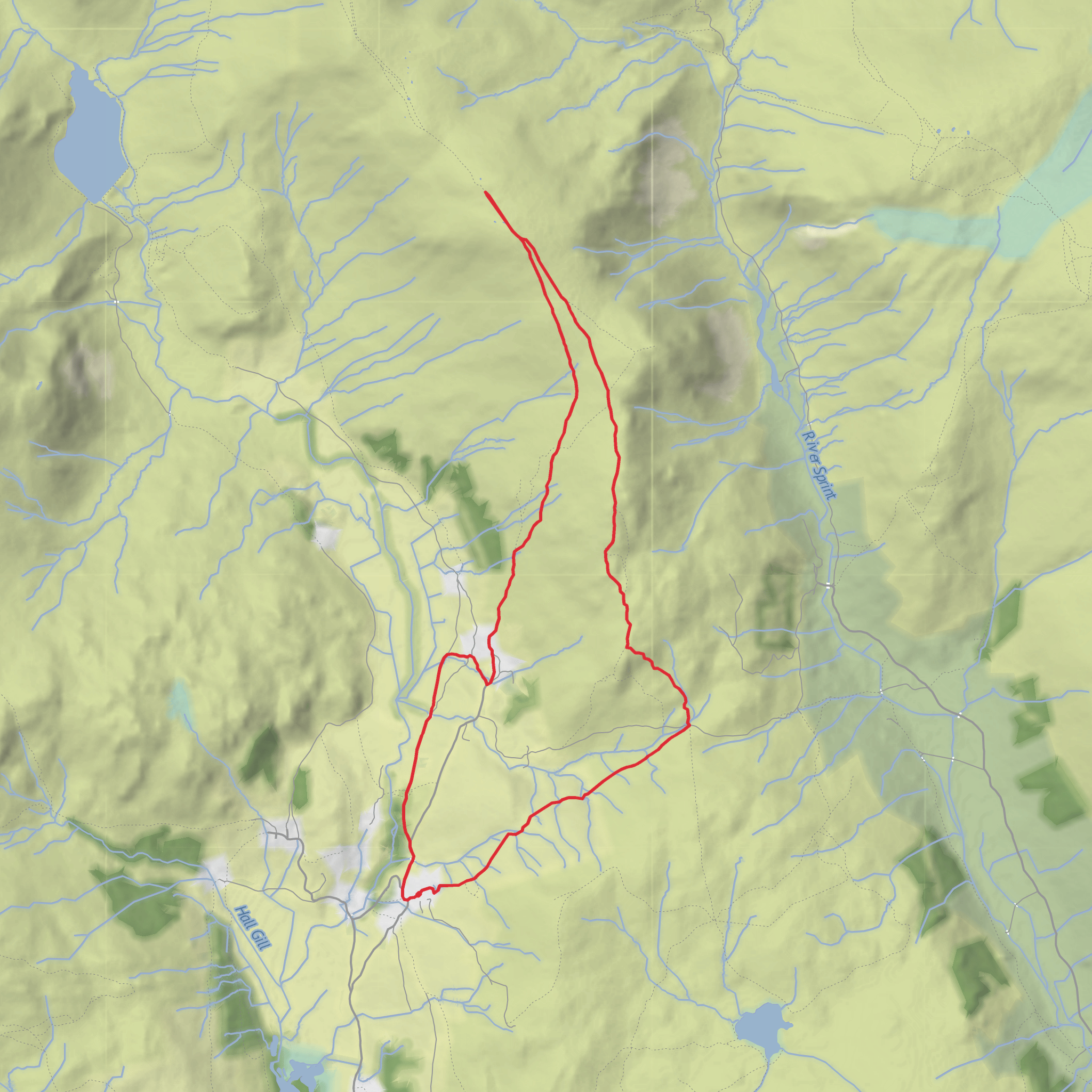 Hallow Bank, Kentmere Pike and Wray Crag Loop mobile static map