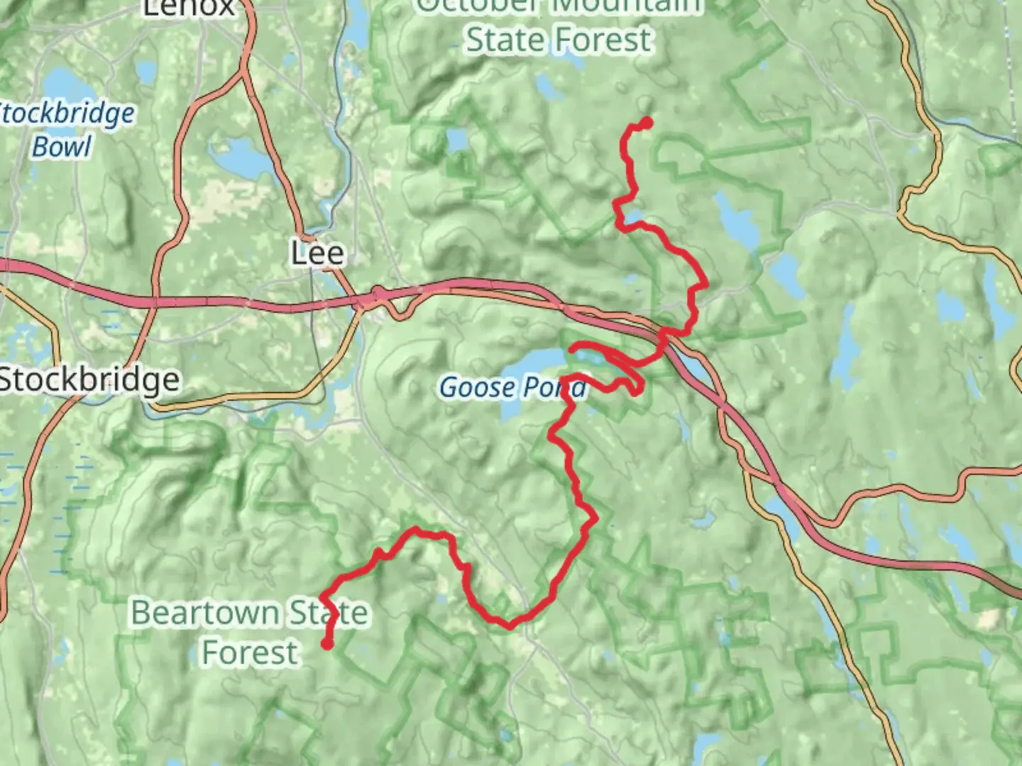 An image depicting the trail Becket Mountain and Baldy Mountain via Appalachian Trail and its surrounding area.