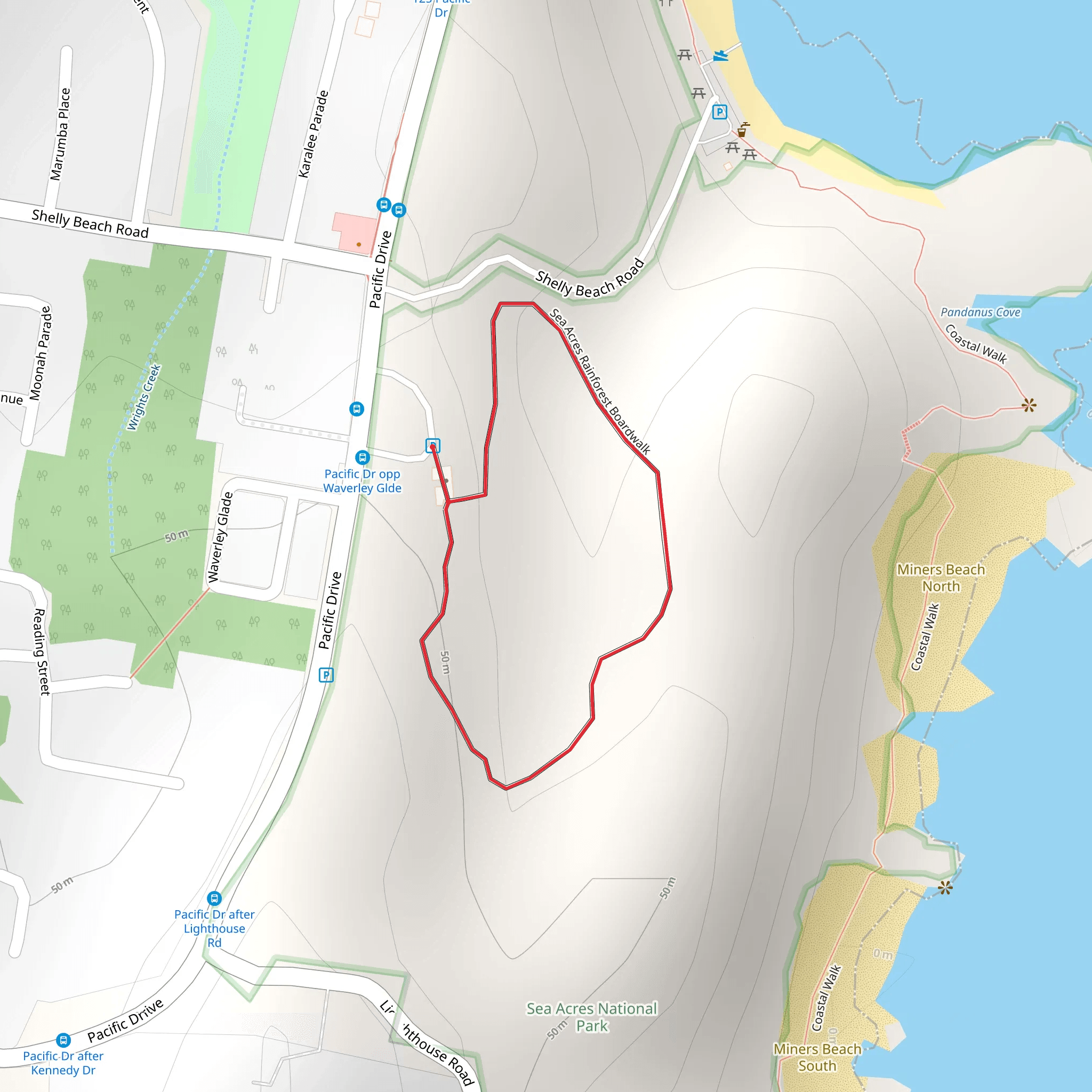 Sea Acres Rainforest Boardwalk mobile static map