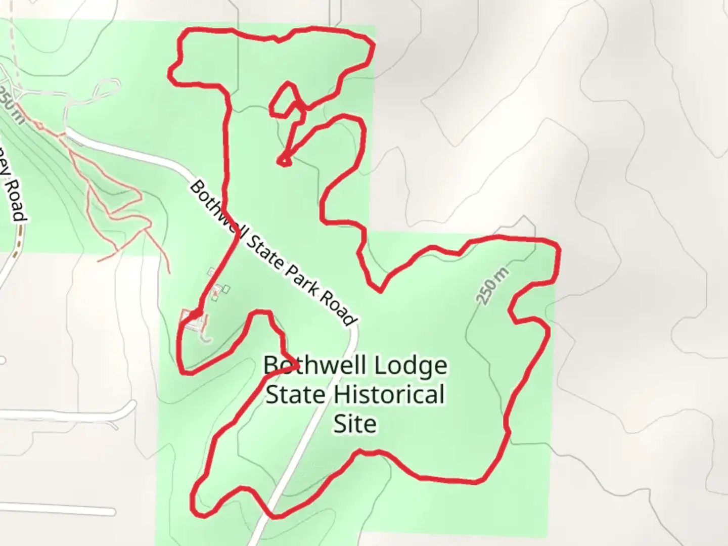 An image depicting the trail Radiant Trail Loop and its surrounding area.