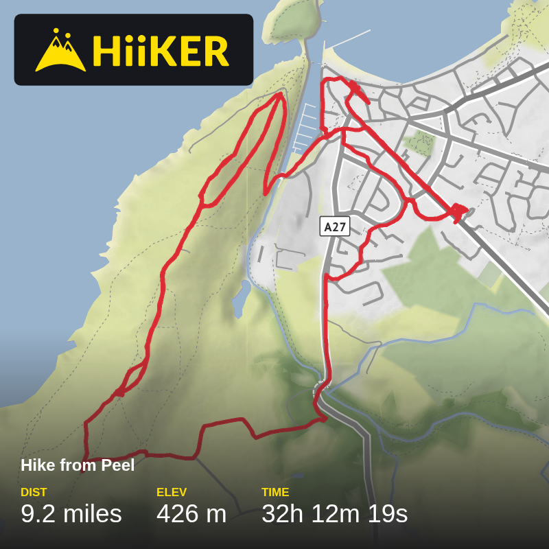 A map preview of the recording Hike from Peel.
