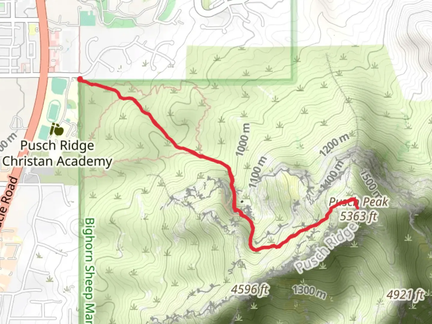 An image depicting the trail Pusch Peak and its surrounding area.