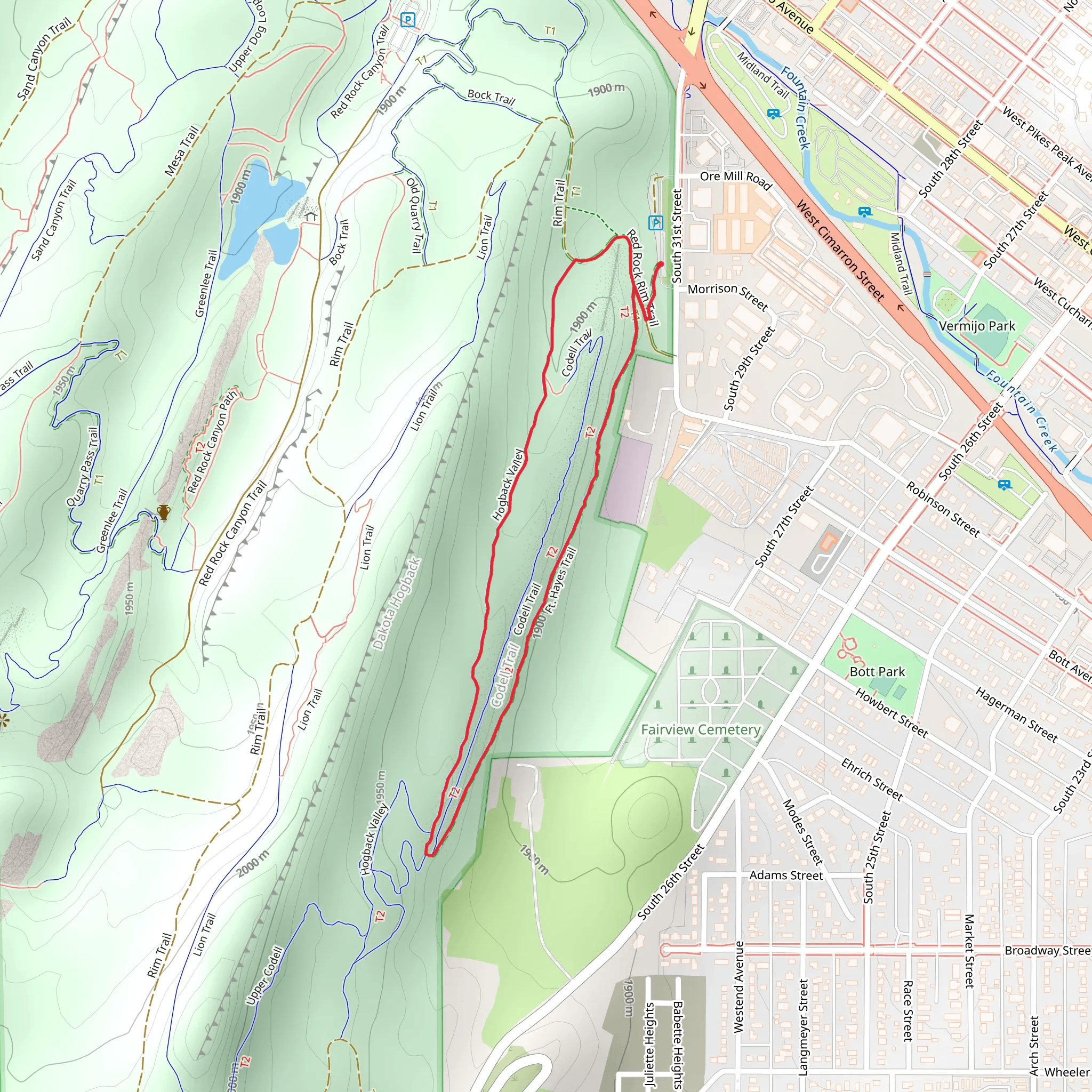 Chamberlain and Lower Codell Loop Trail mobile static map
