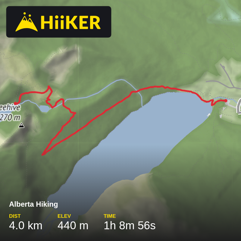 A map preview of the recording Alberta Hiking.