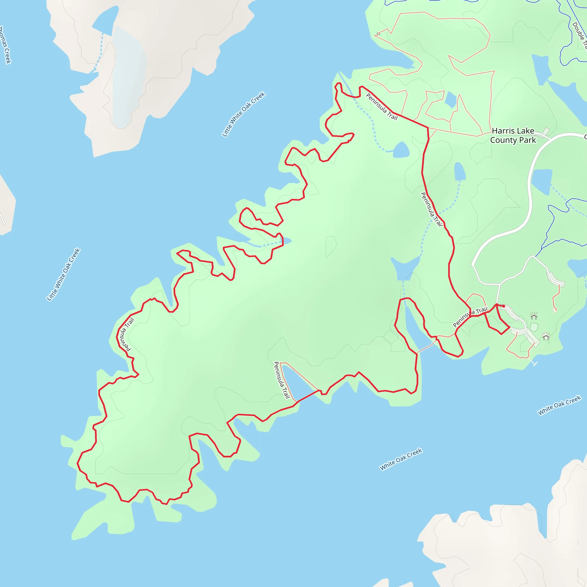 Peninsula Loop Trail mobile static map