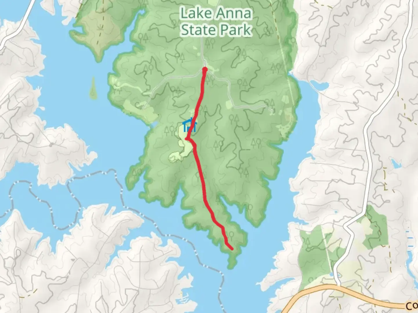An image depicting the trail State Park Lane South Trail and its surrounding area.