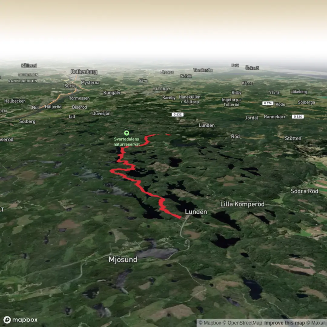 An image depicting the trail Bohusleden Trail stage 19 and its surrounding area.