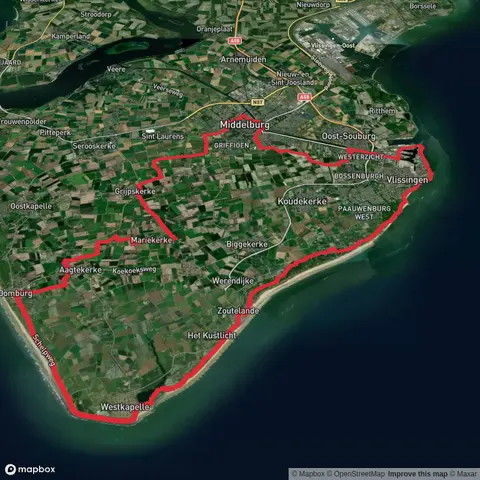 Binnenhaven, Groot Valkenisse and Westkapelsche via Vlissings Jaagpad and Strand Zoutelande