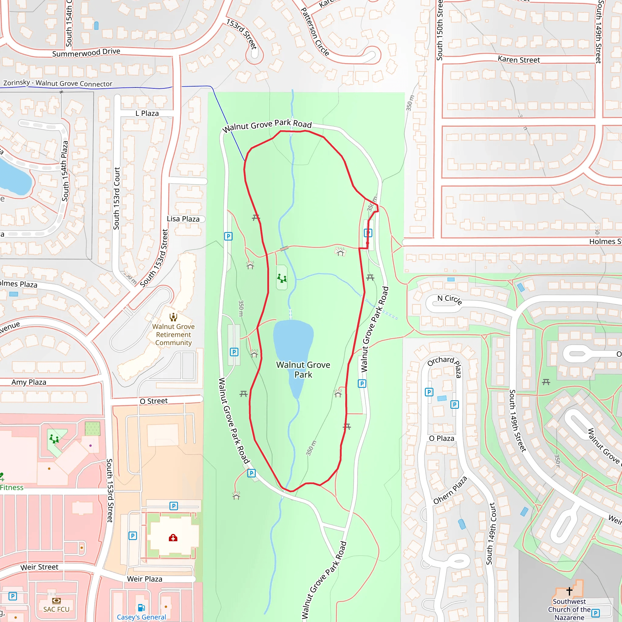 Walnut grove lake Loop mobile static map