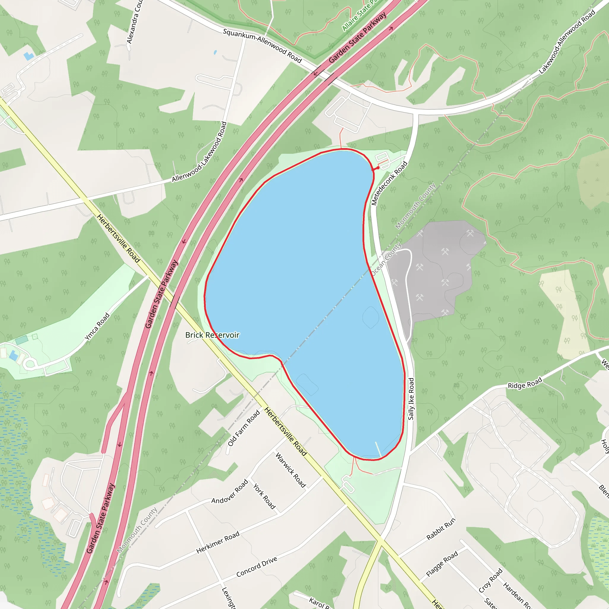 Brick Reservoir Loop mobile static map
