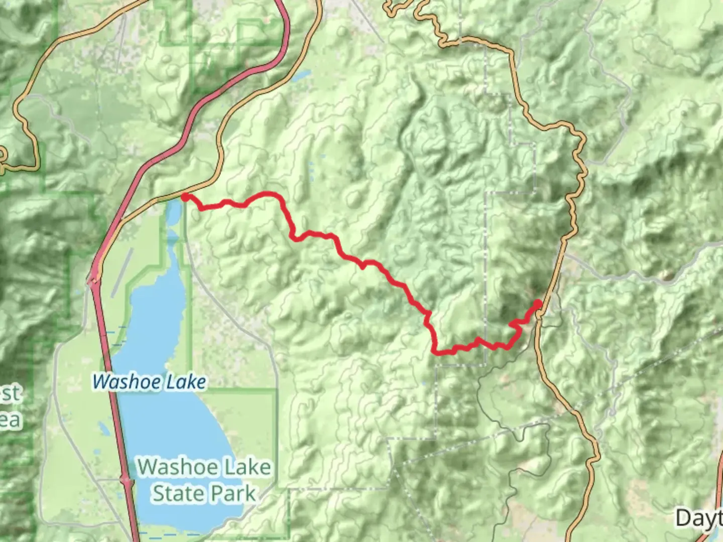 An image depicting the trail Wakefield Peak via ADT and its surrounding area.