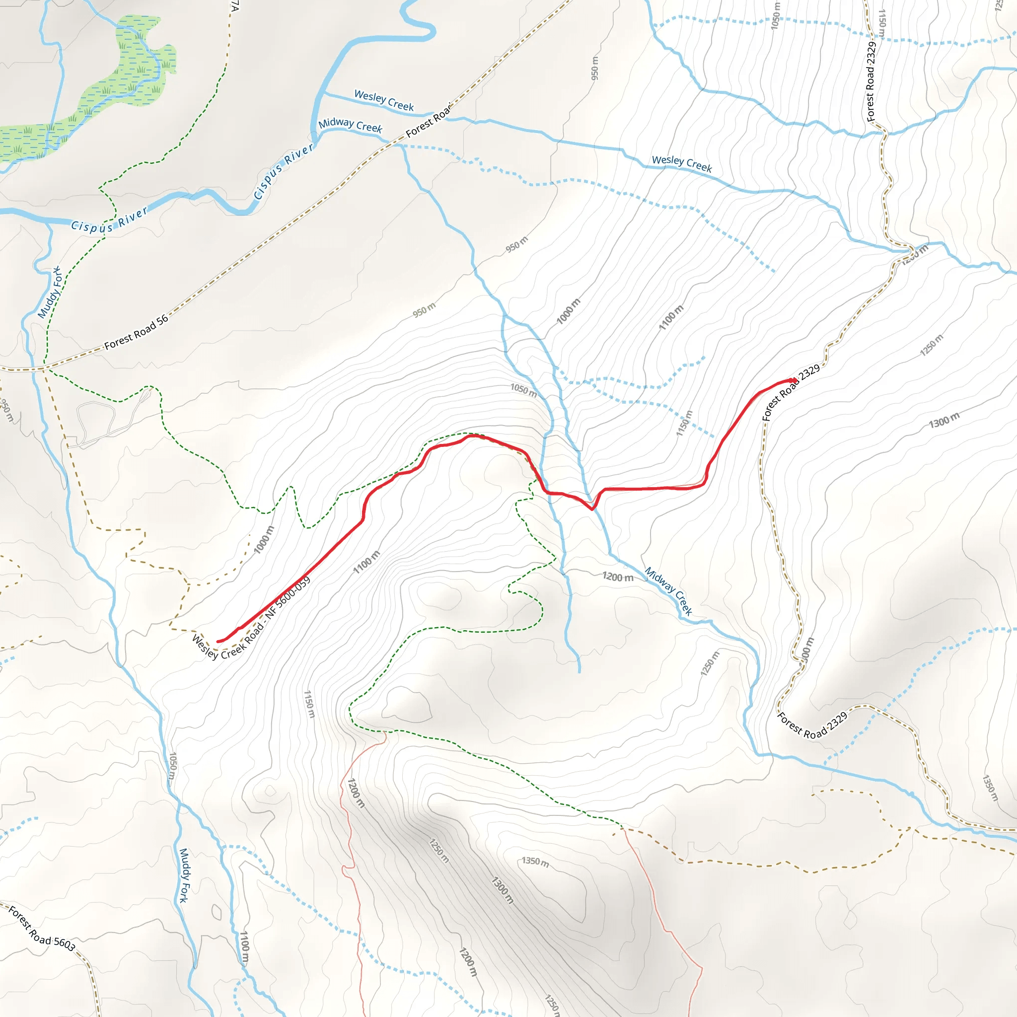 Wesley Creek Trail mobile static map