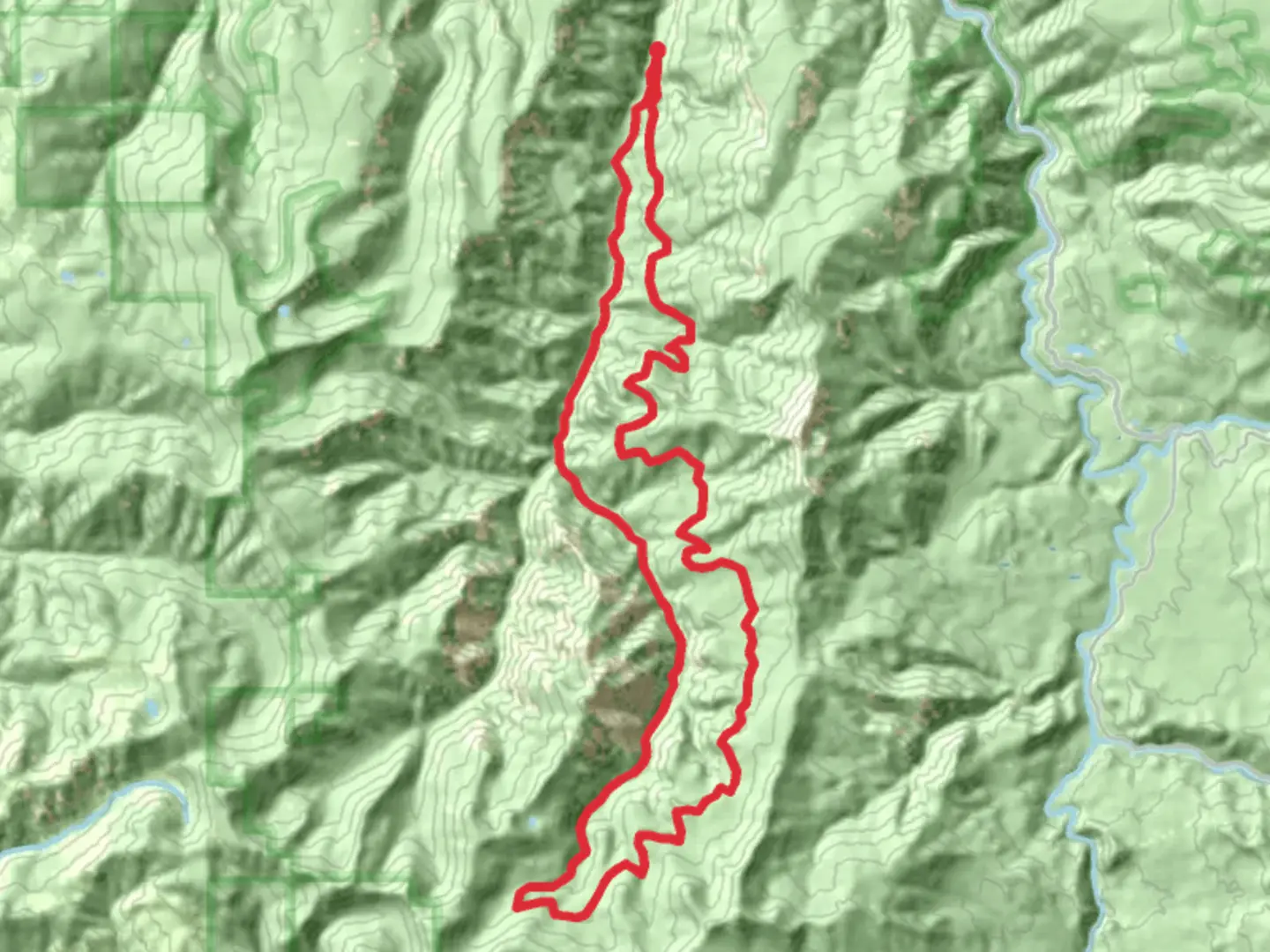 An image depicting the trail Fish Creek, Flannel Creek and Silk Creek Loop and its surrounding area.