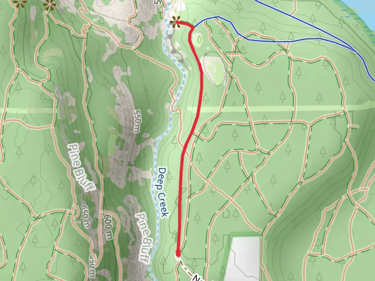 An image depicting the trail Deep Creek Overlook and its surrounding area.