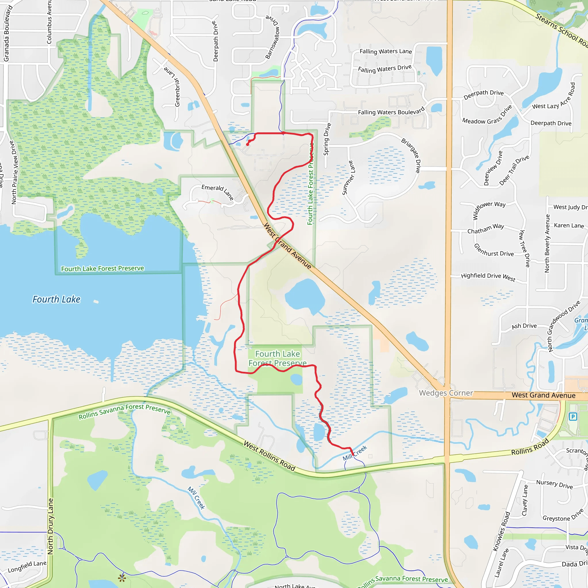 Mill Creek from West Grand Avenue mobile static map