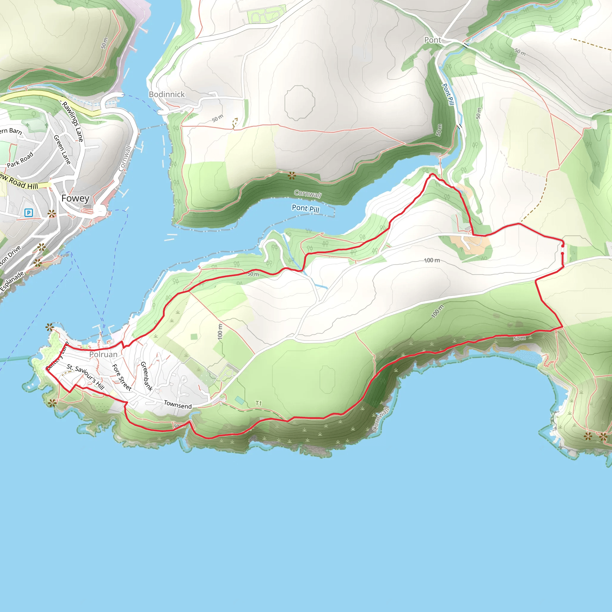 Polruan and Lanteglos Church mobile static map