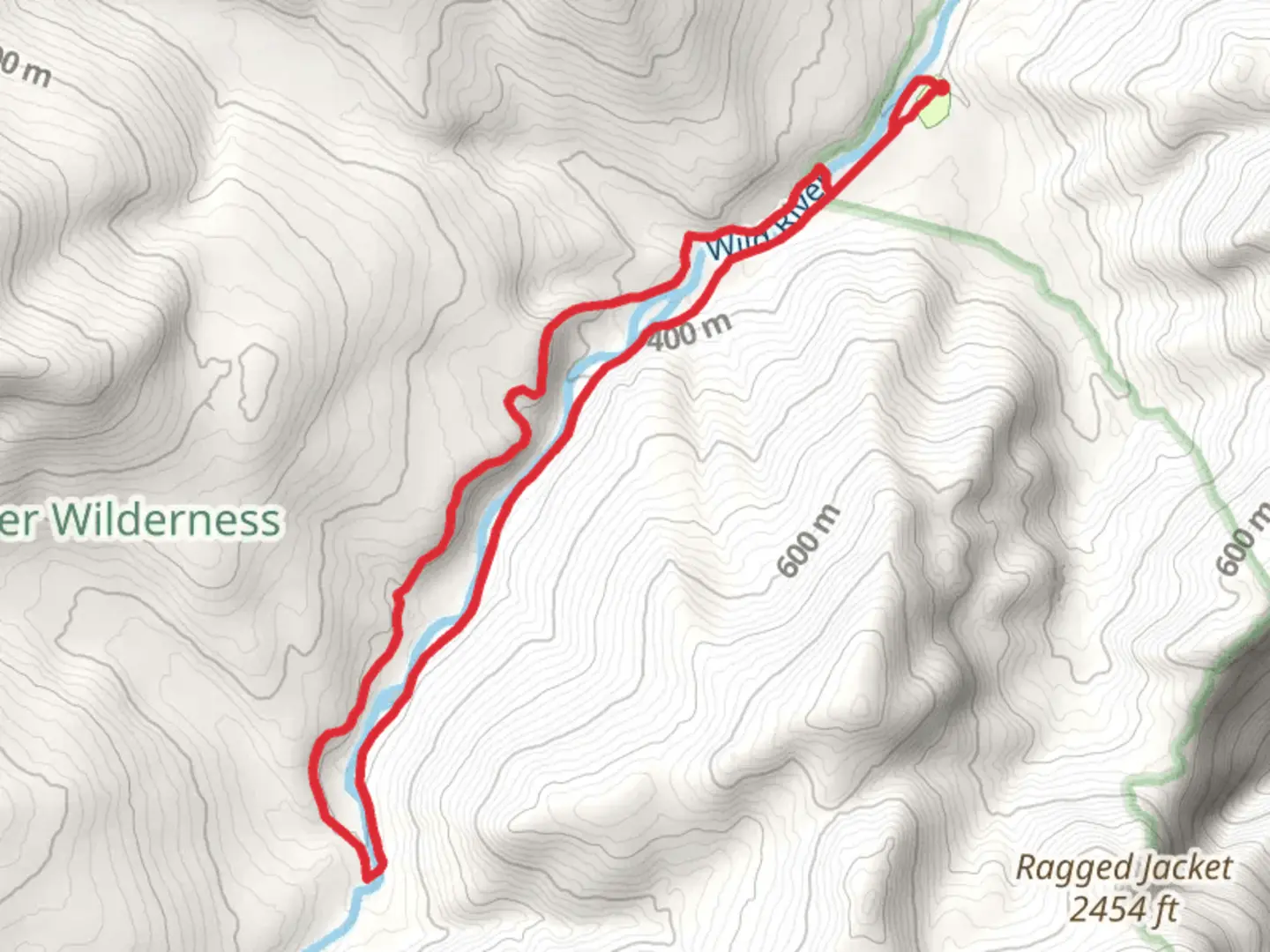 An image depicting the trail Wild River Loop and its surrounding area.