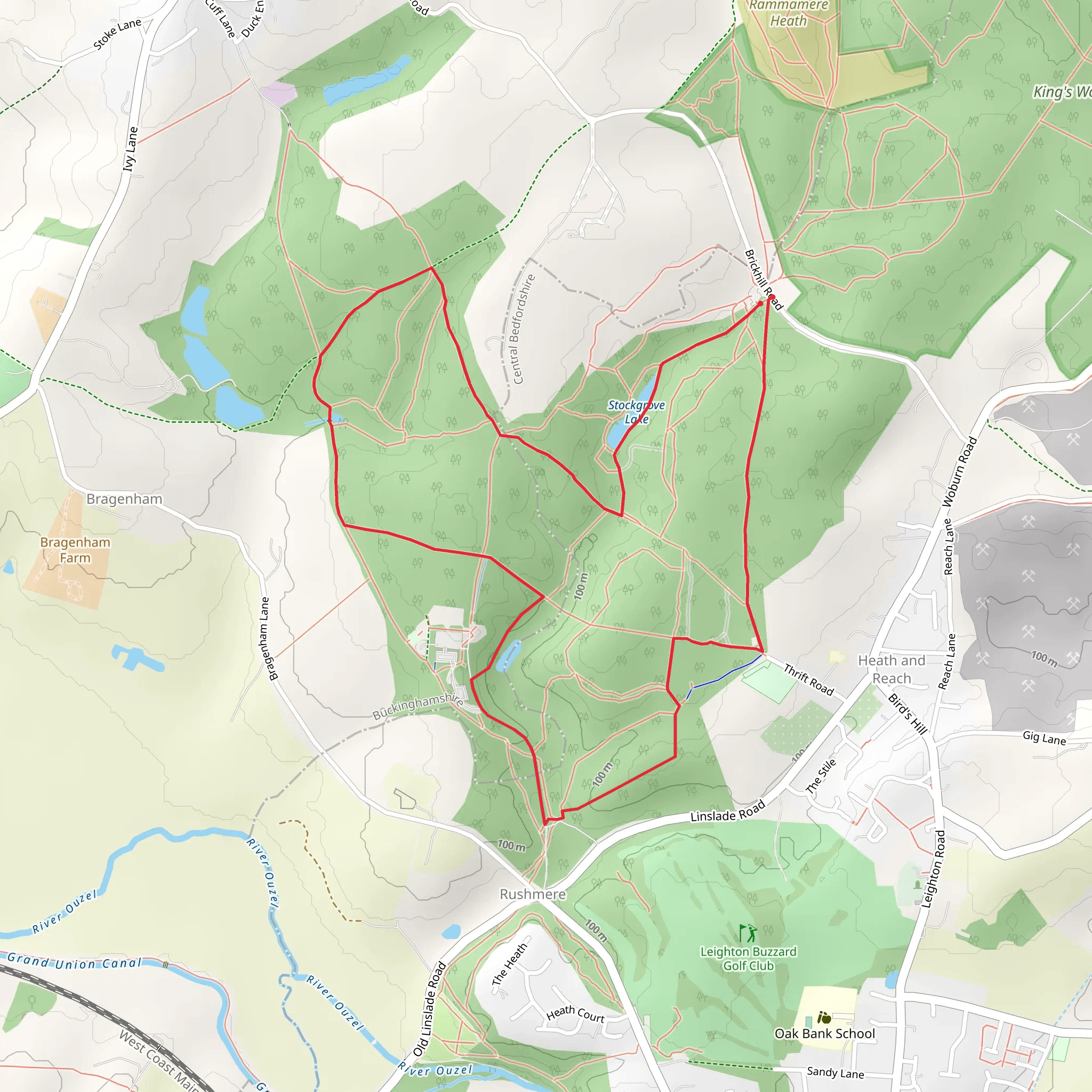 Rushmere Country Park Loop mobile static map