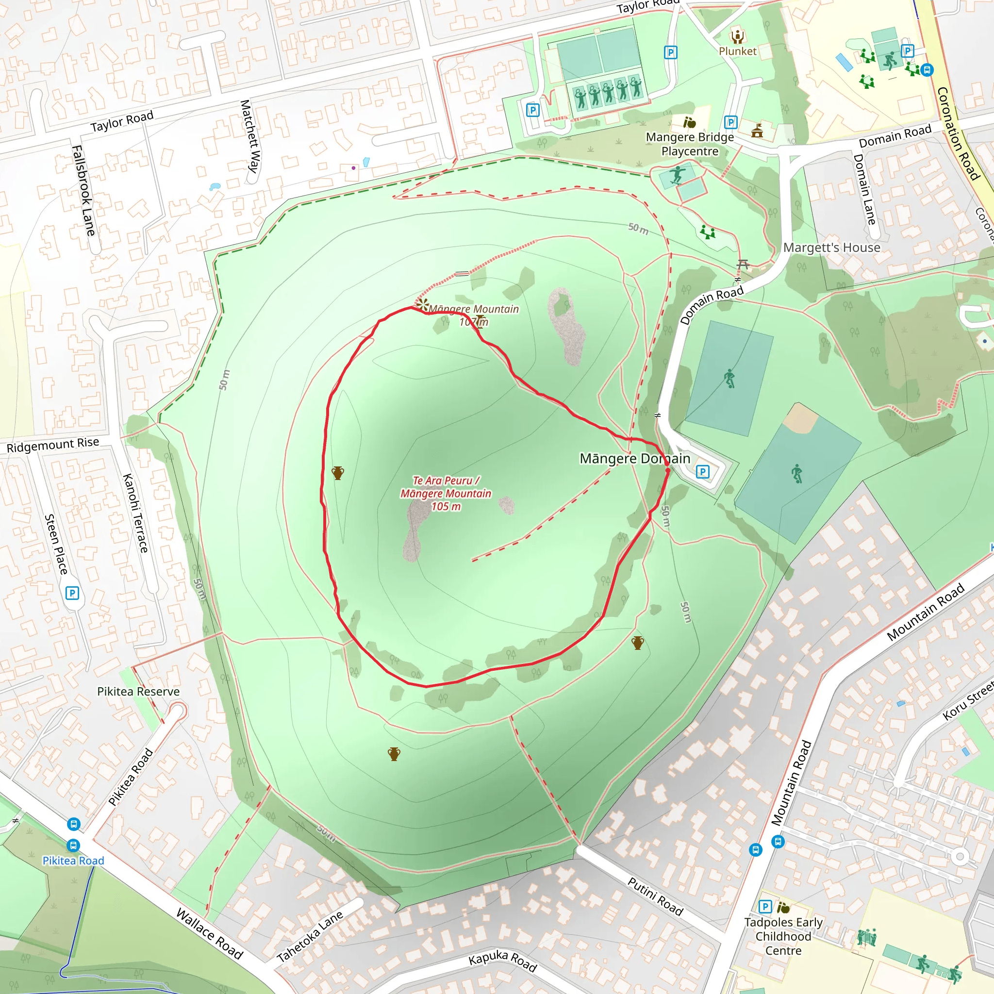 Mangere Mountain Loop mobile static map