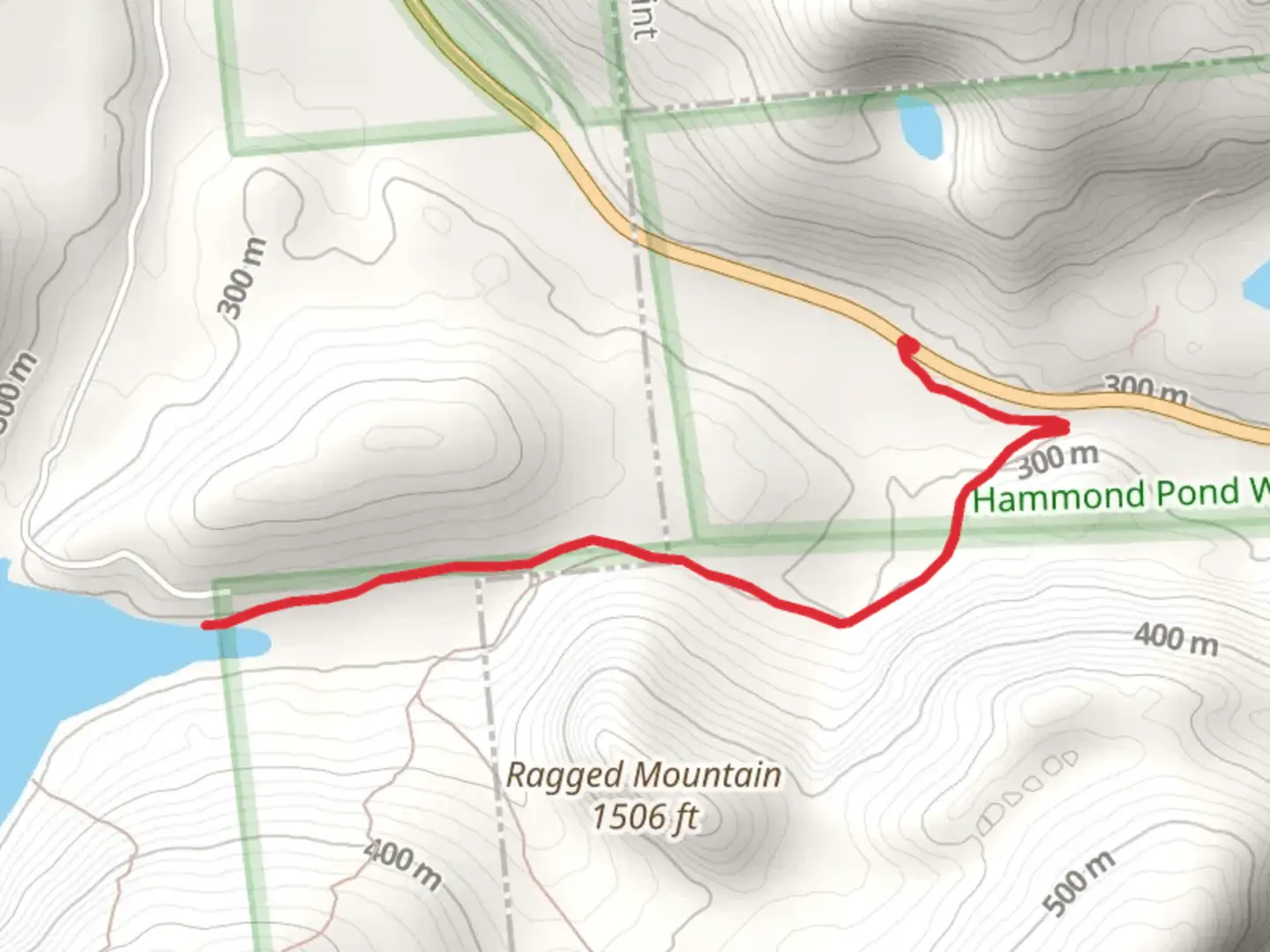 An image depicting the trail Raggend Mountain from Paragon Brook and its surrounding area.