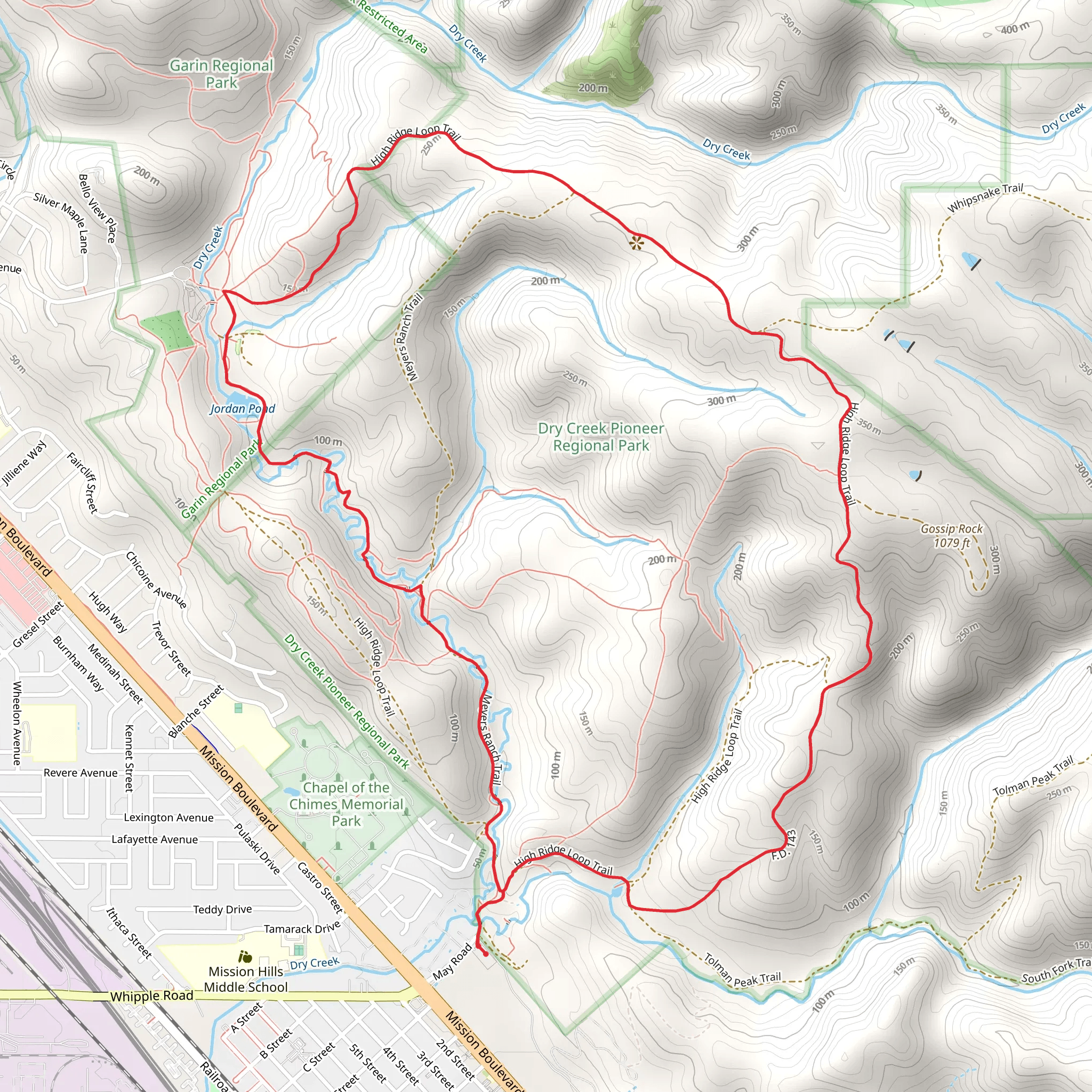 Dry Creek Loop mobile static map