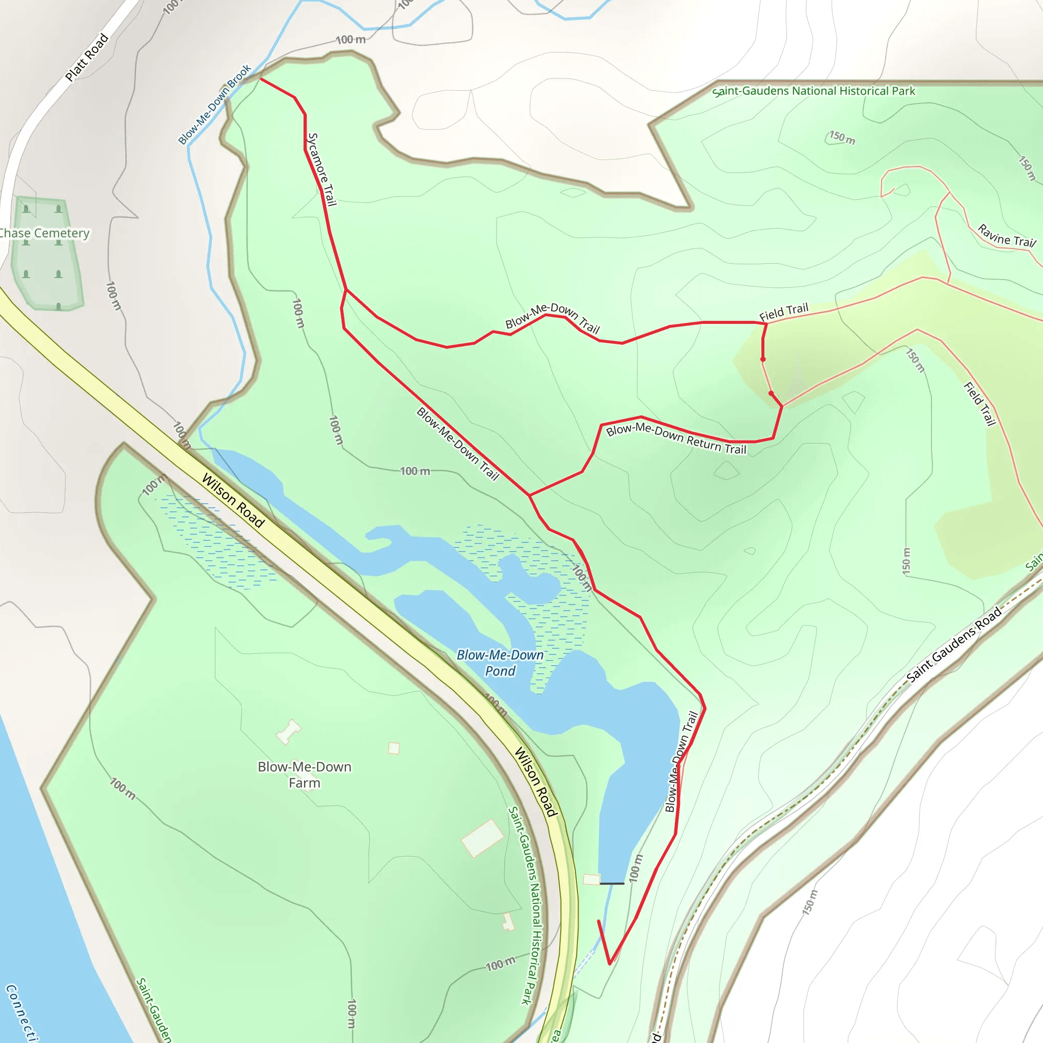 Saint-Gaudens National Historical Park Loop mobile static map
