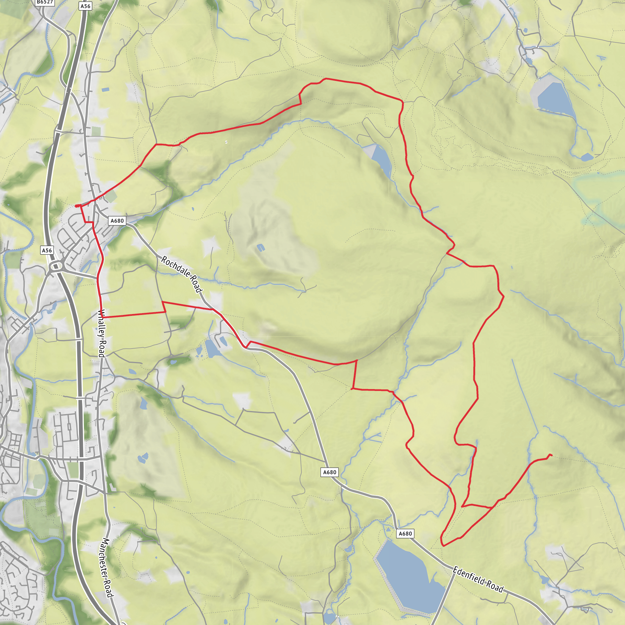 Hike from Edenfield via Knowl Hill mobile static map