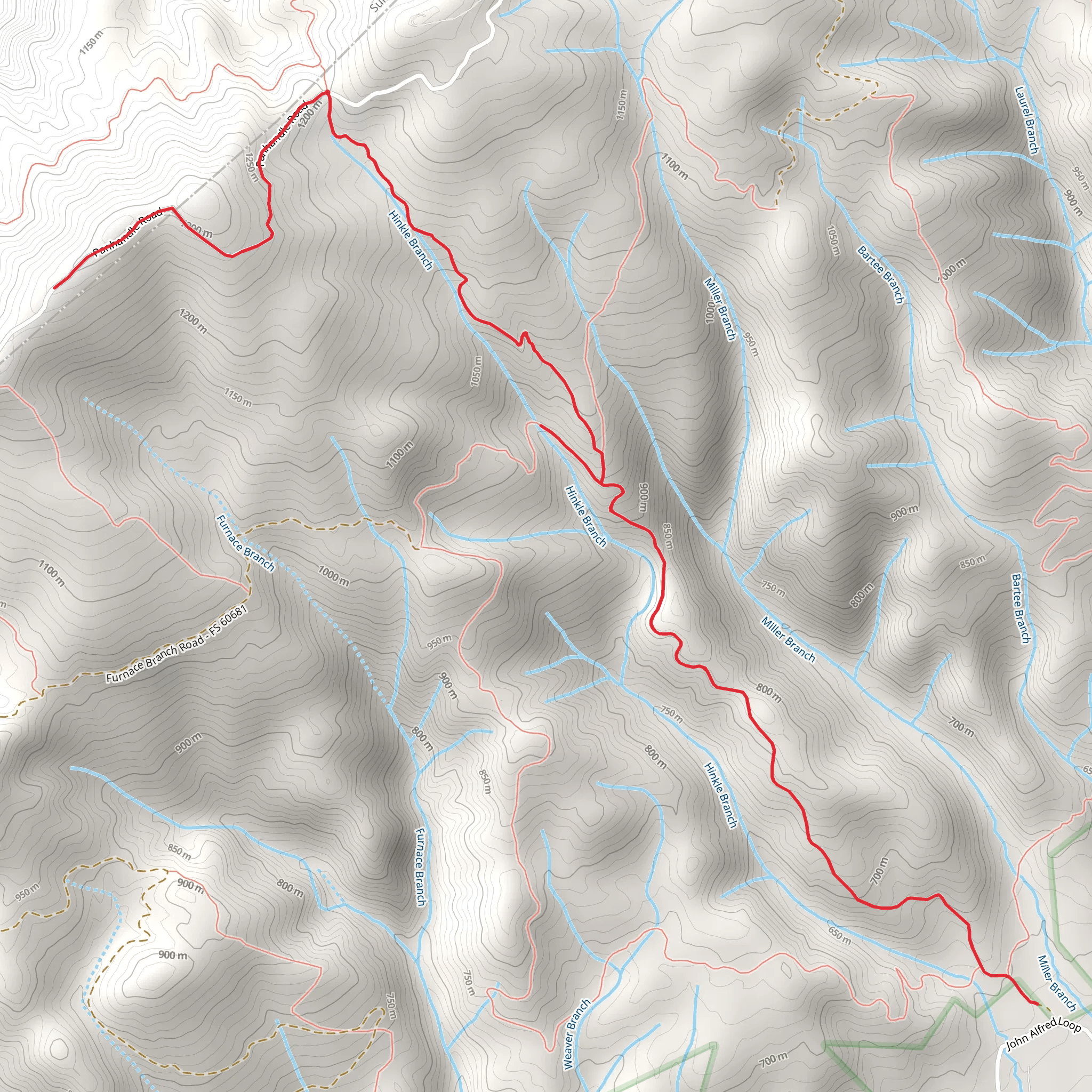 Low Gap Trail mobile static map