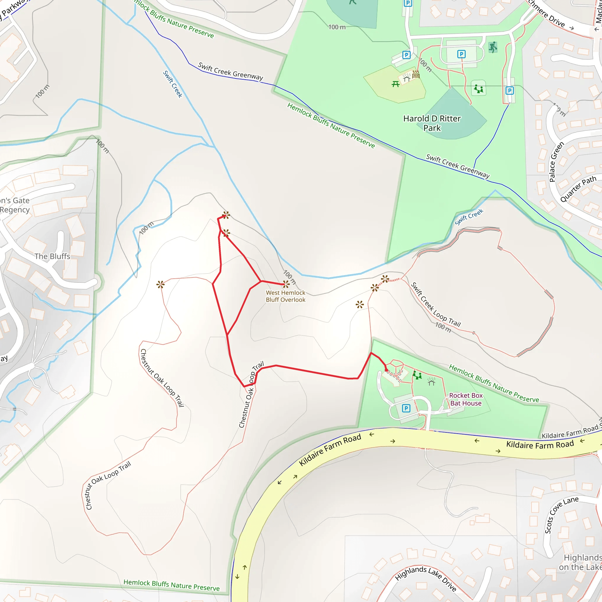 Beach Tree Cove Trail mobile static map
