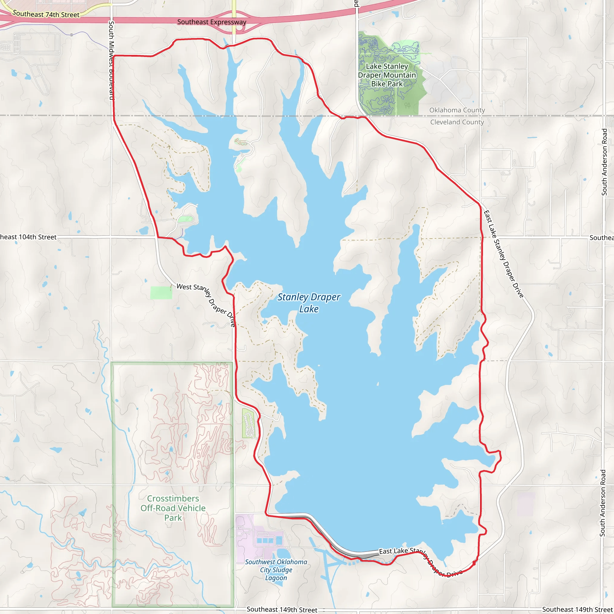 Lake Draper Loop Trail mobile static map