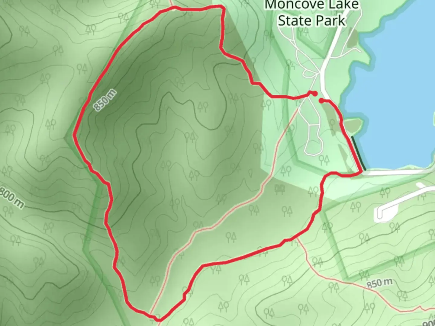 An image depicting the trail Diamond Hollow and Devils Creek Loop Trail and its surrounding area.
