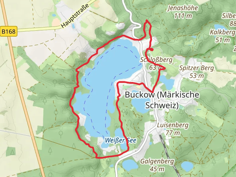 Schermuetzelsee, Griepensee and Weisser See via Strausberg Buckow and Schermuetzelsee