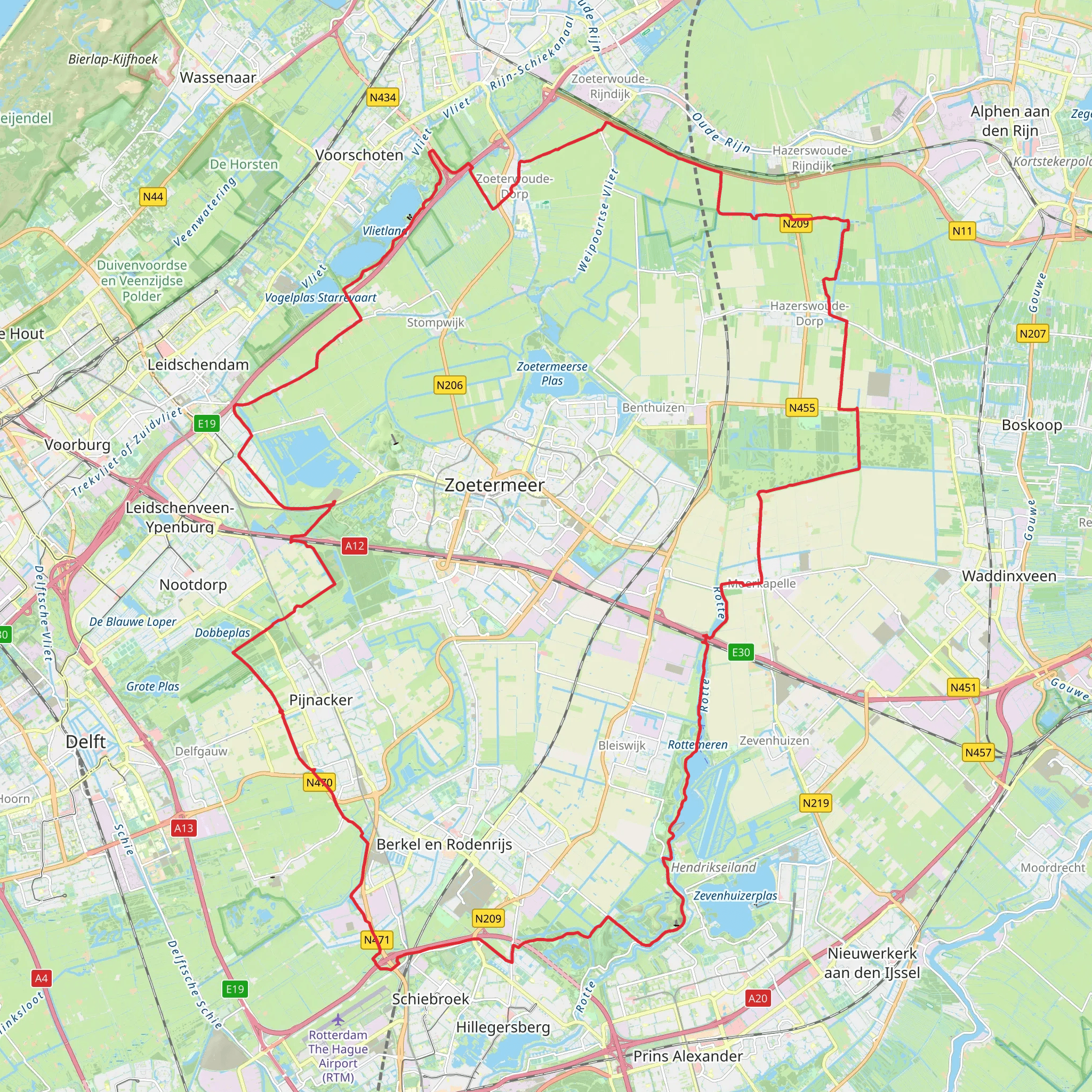 Nieuwe Driemans, Droogmakerij and Rottemeren Loop mobile static map