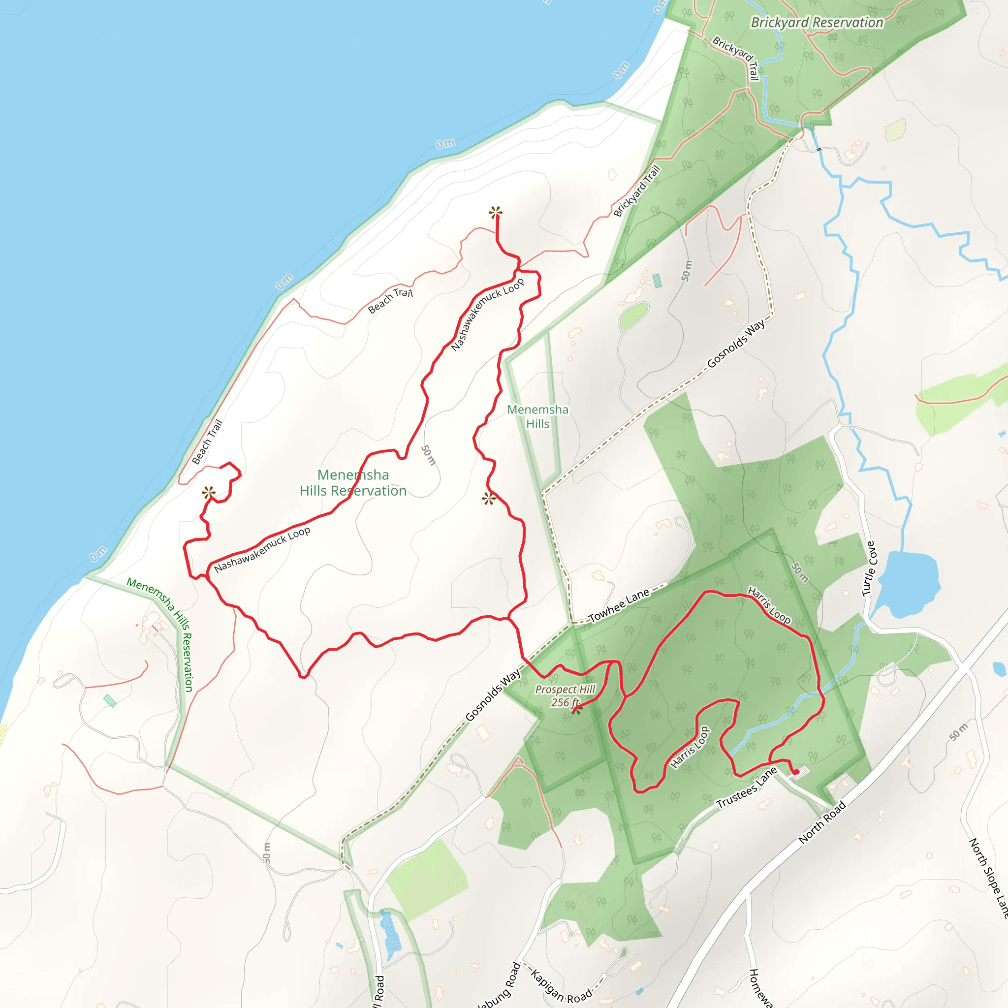 Prospect Hill and Menemsha Hills Reservation Loop mobile static map