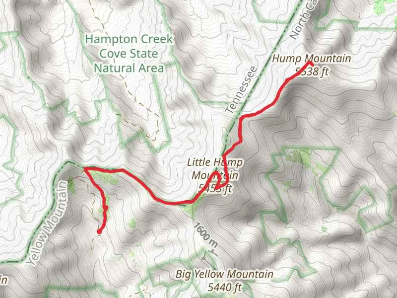 Hump Mountain and Little Hump Mountain via Overmountain Victory National Historic Trail