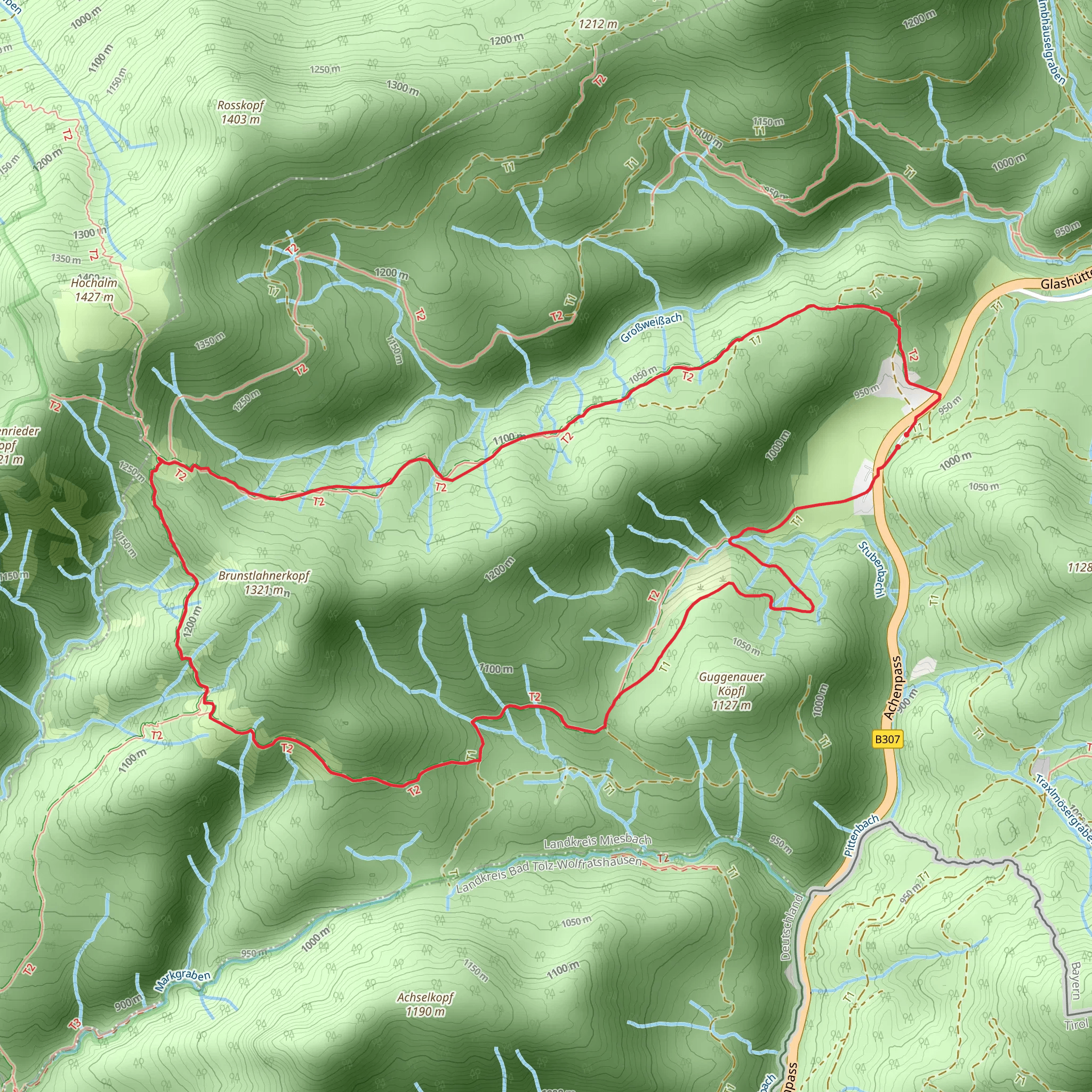 Brunstlahnerkopf Loop via Achenpass mobile static map