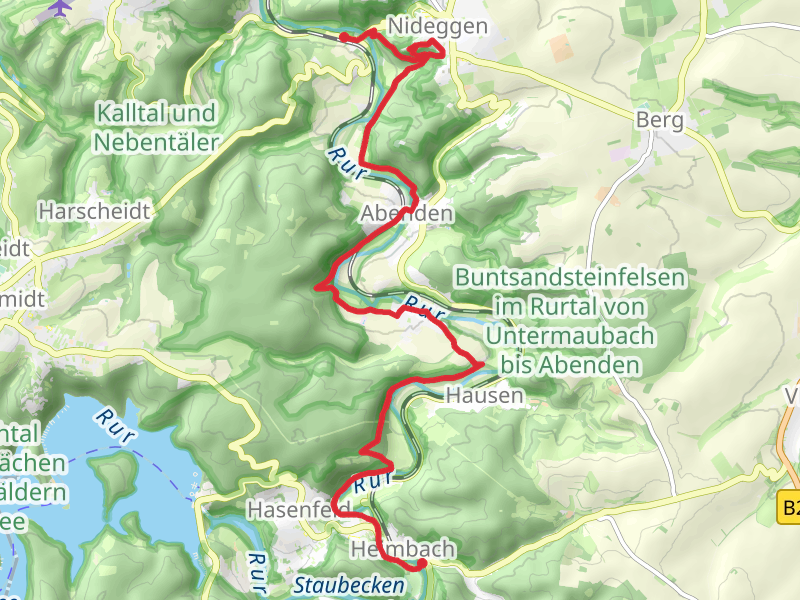 Nideggen Bruck to Heimbach Walk via Rur