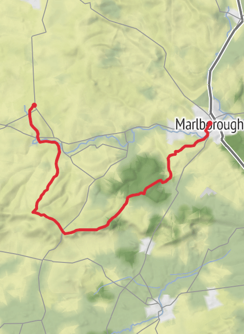 Marlborough to Avebury the long way round mobile static map