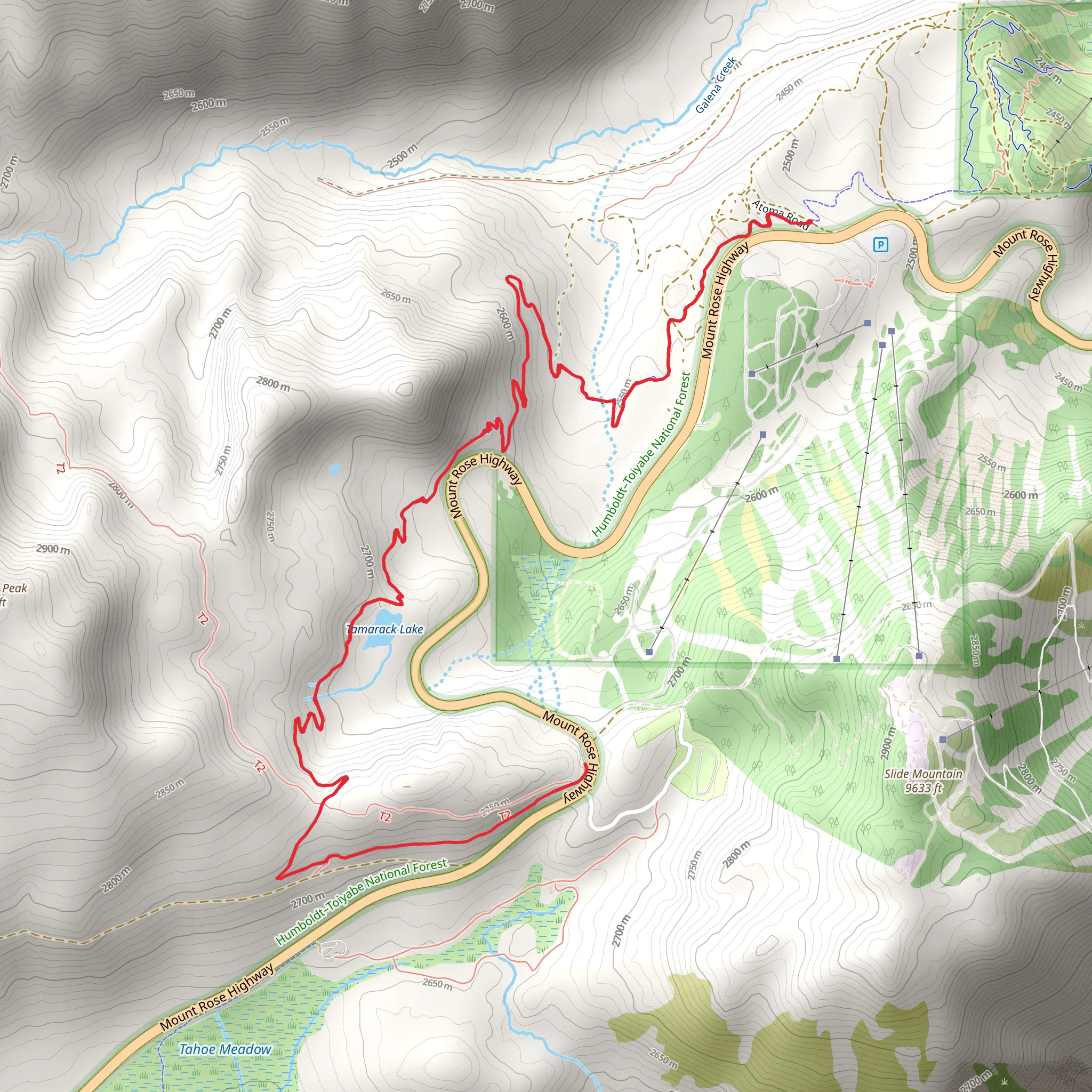 Tamarack Lake Trail mobile static map