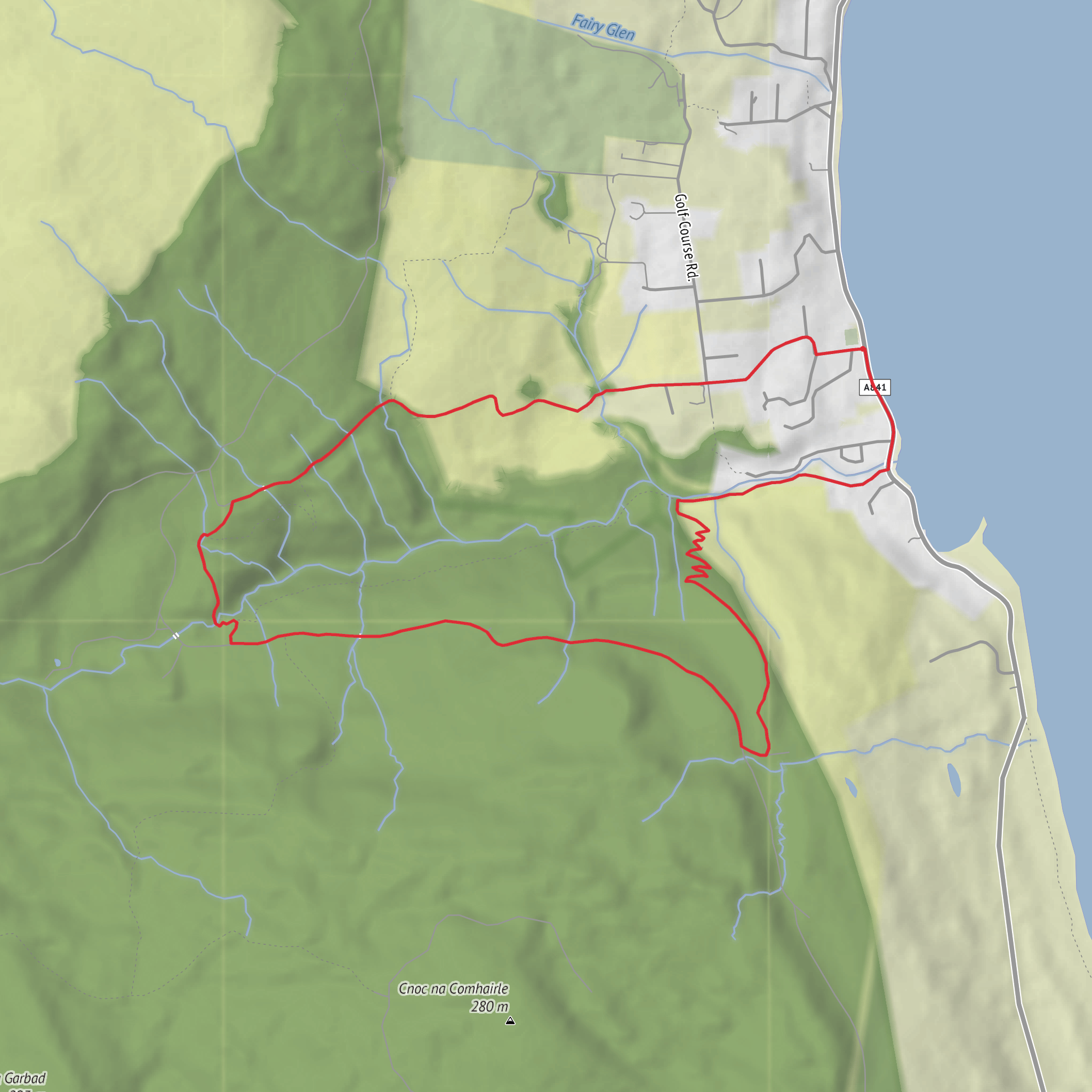 Glenashdale Falls and Giant Graves and Ashdale Bridge Loop mobile static map