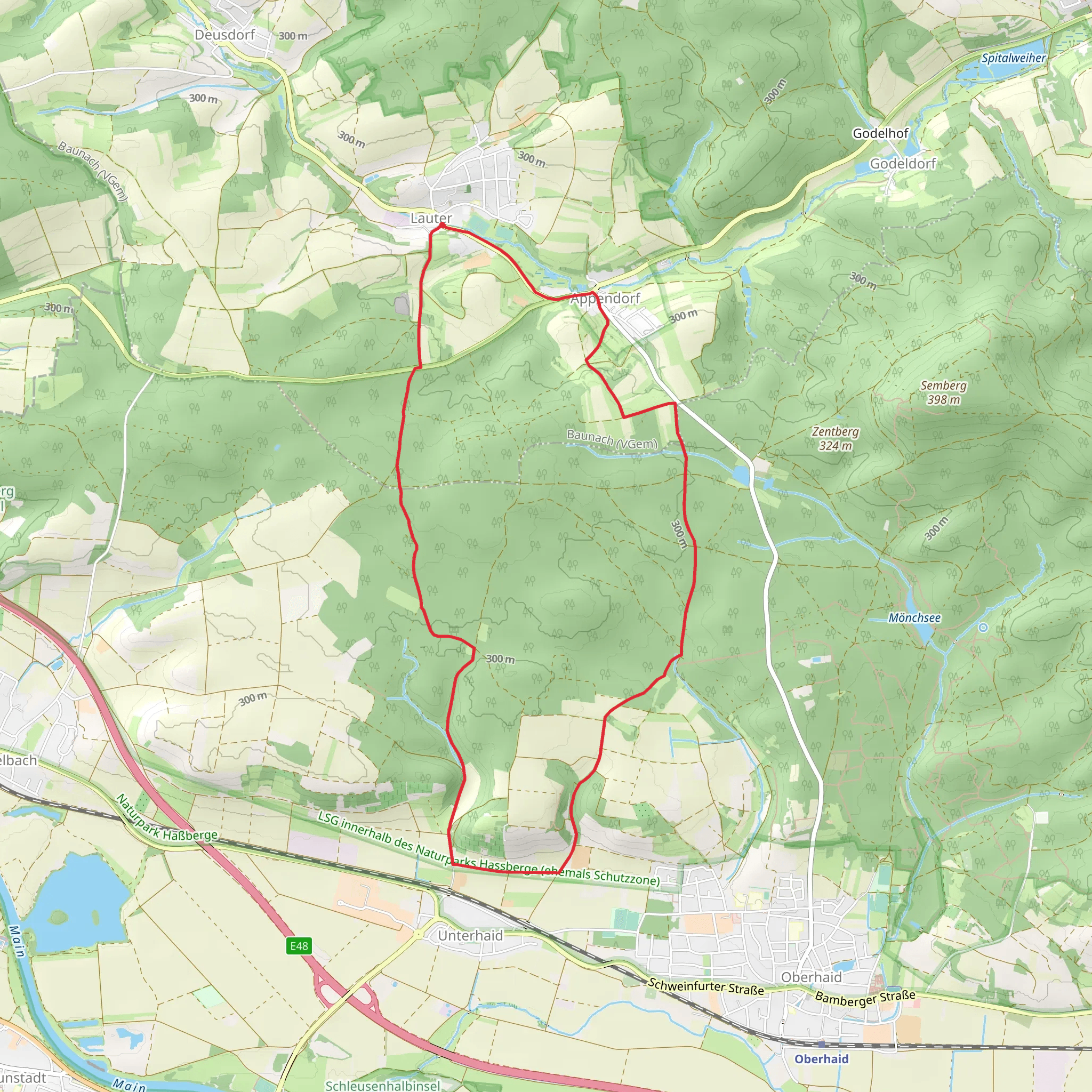 Oberhaid Ocker and violett Loop mobile static map